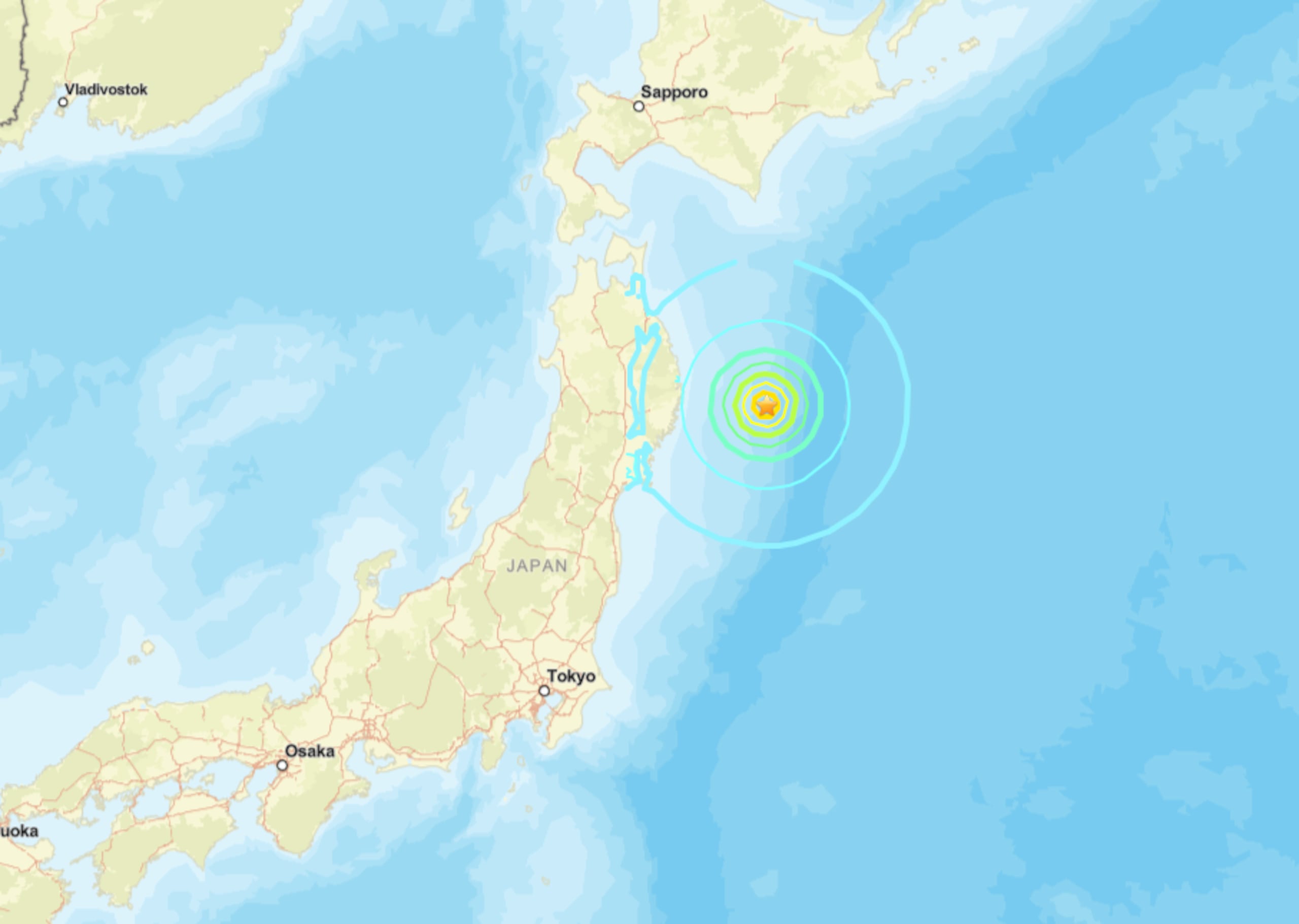 El sismo se registró en aguas situadas frente a la costa de la prefectura de Iwate.
