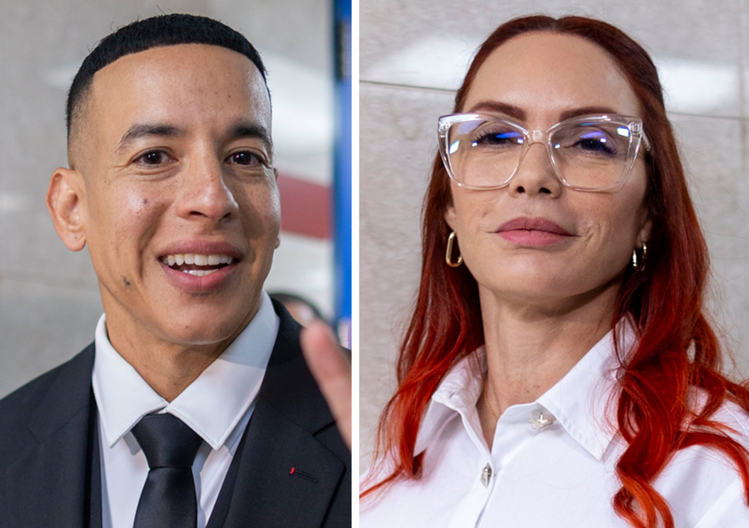 Ramón Luis Ayala Rodríguez, menor conocido como Daddy Yankee, (izq) y Mireddys González Castellanos (der), durante uno de los días que tuvieron que comparecer el Tribunal de San Juan.