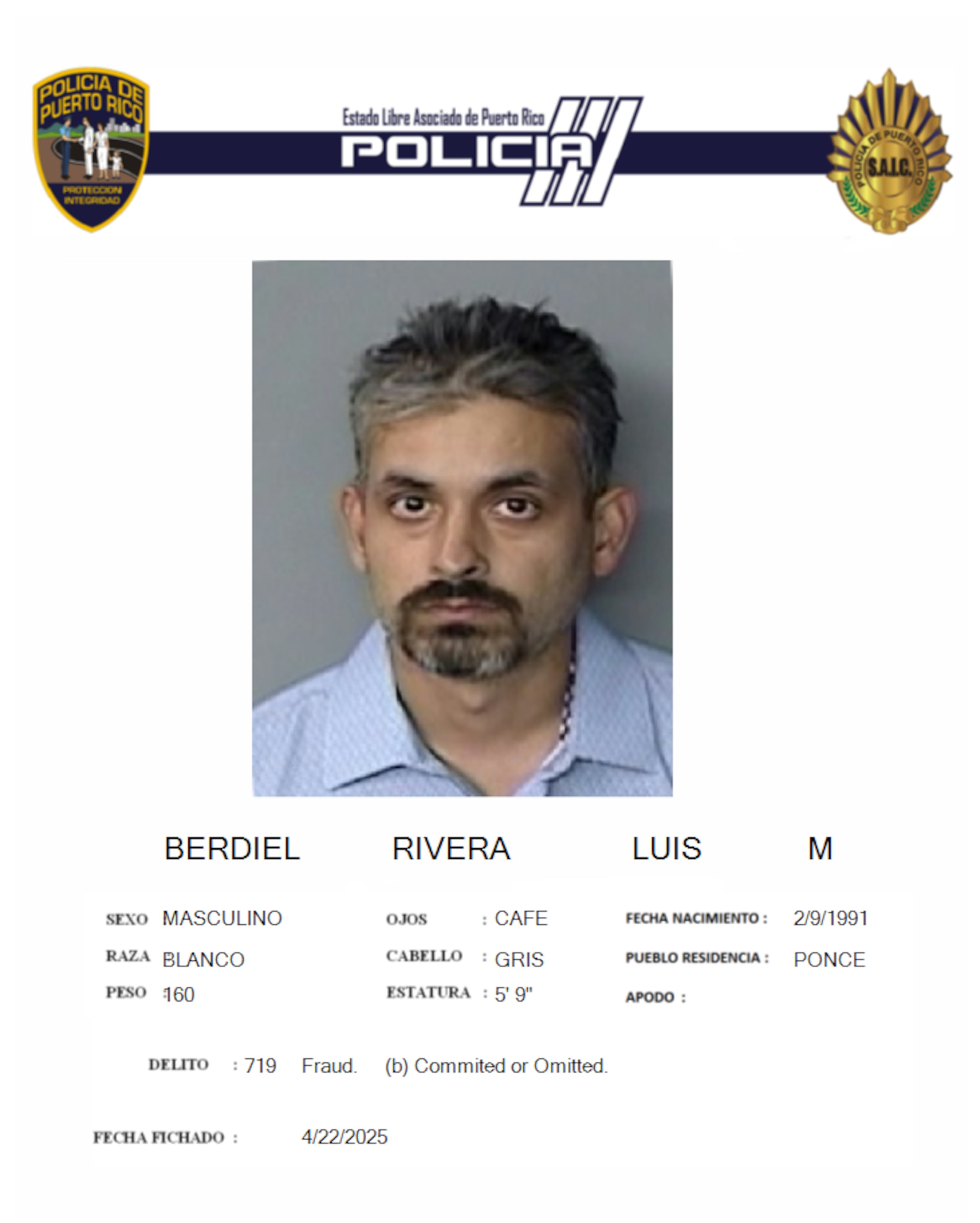 Luis M. Berdiel Rivera, enfrenta cargos por fraude y apropiación ilegal.