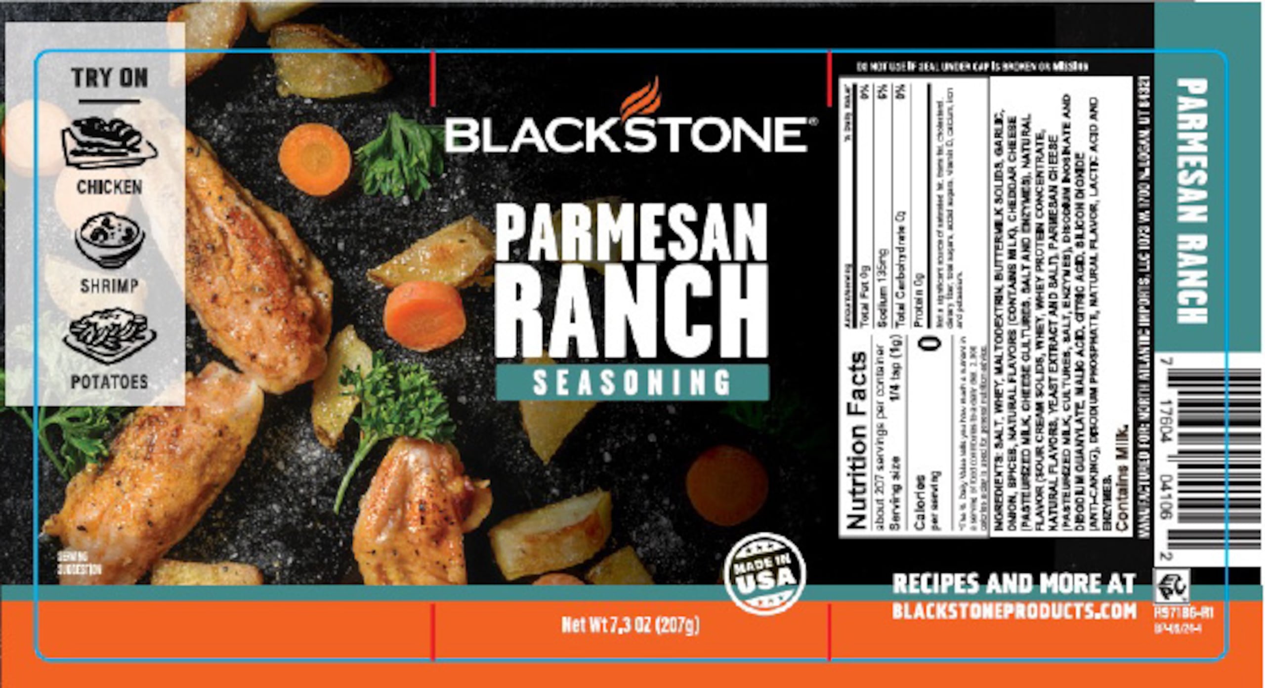 Imagen de la etiqueta del sazón Blackstone Parmesan Ranch.