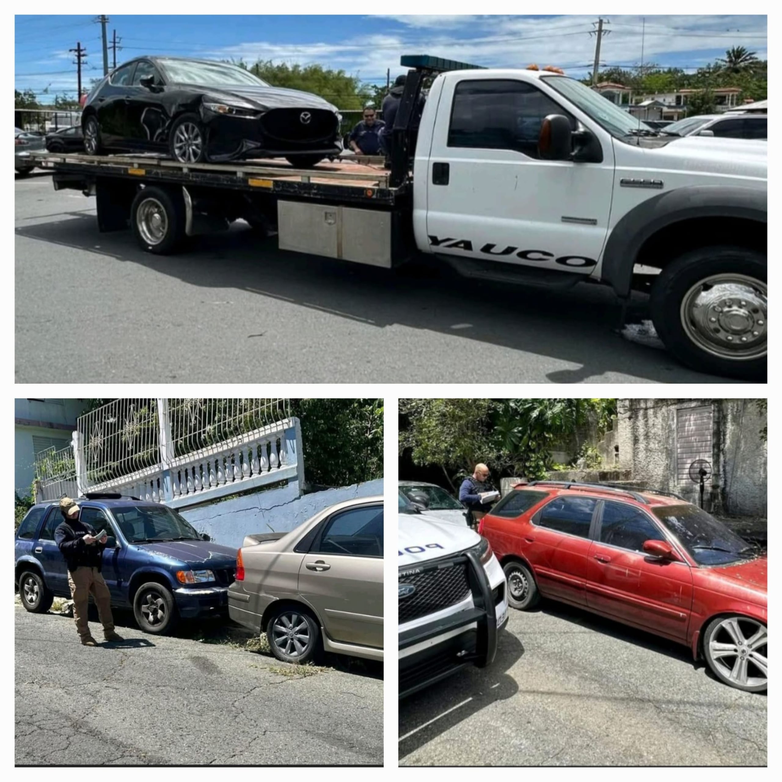 Policía Municipal de Yauco llevó a cabo un operativo para el recogido de chatarras y vehículos en desuso que obstruyen las vías públicas del pueblo.