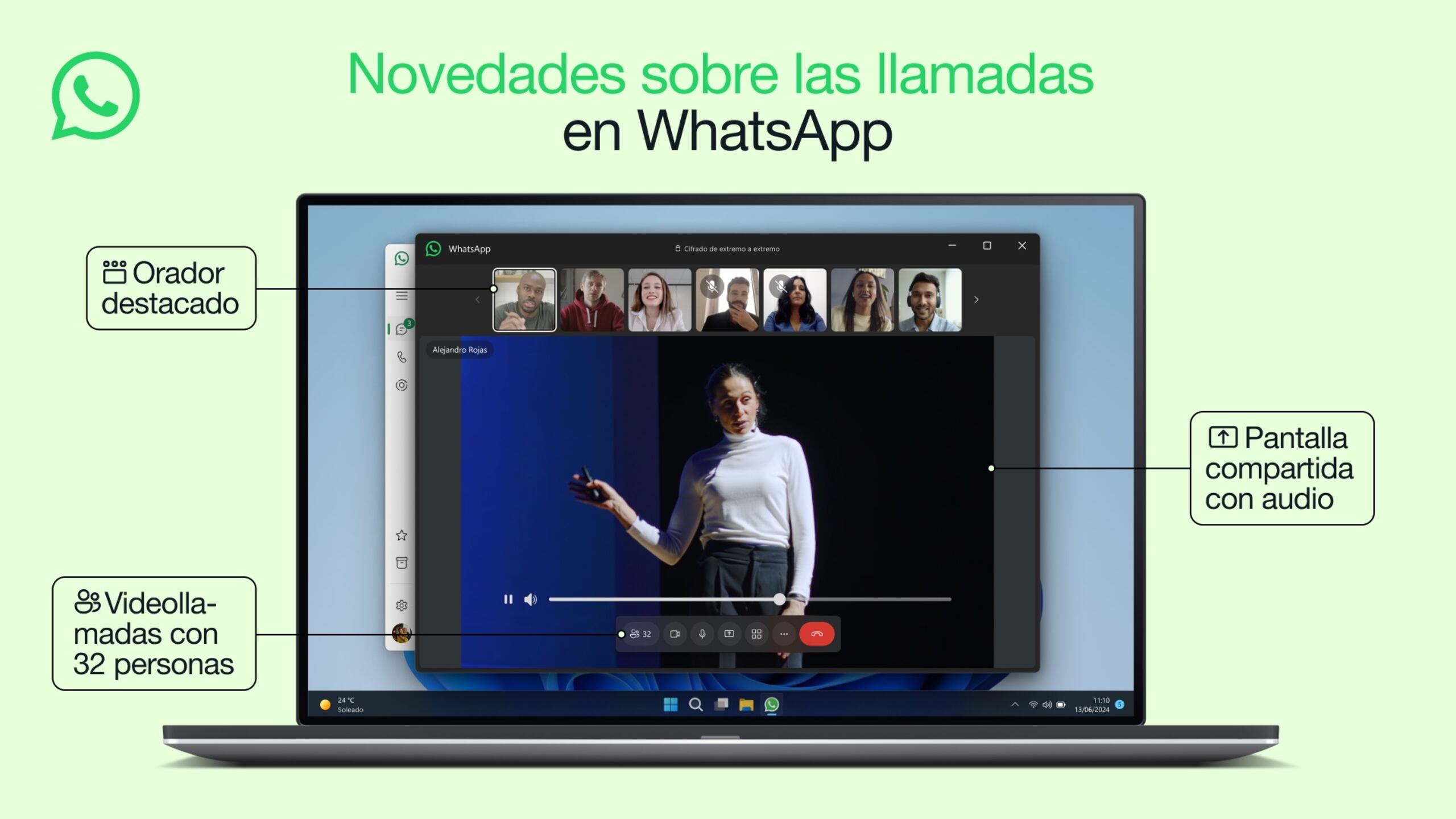 Whatsapp añadirá otras funciones como pantalla compartida con audio que permitirá ver vídeos con otras personas y compartir el audio cuando se comparte pantalla.
