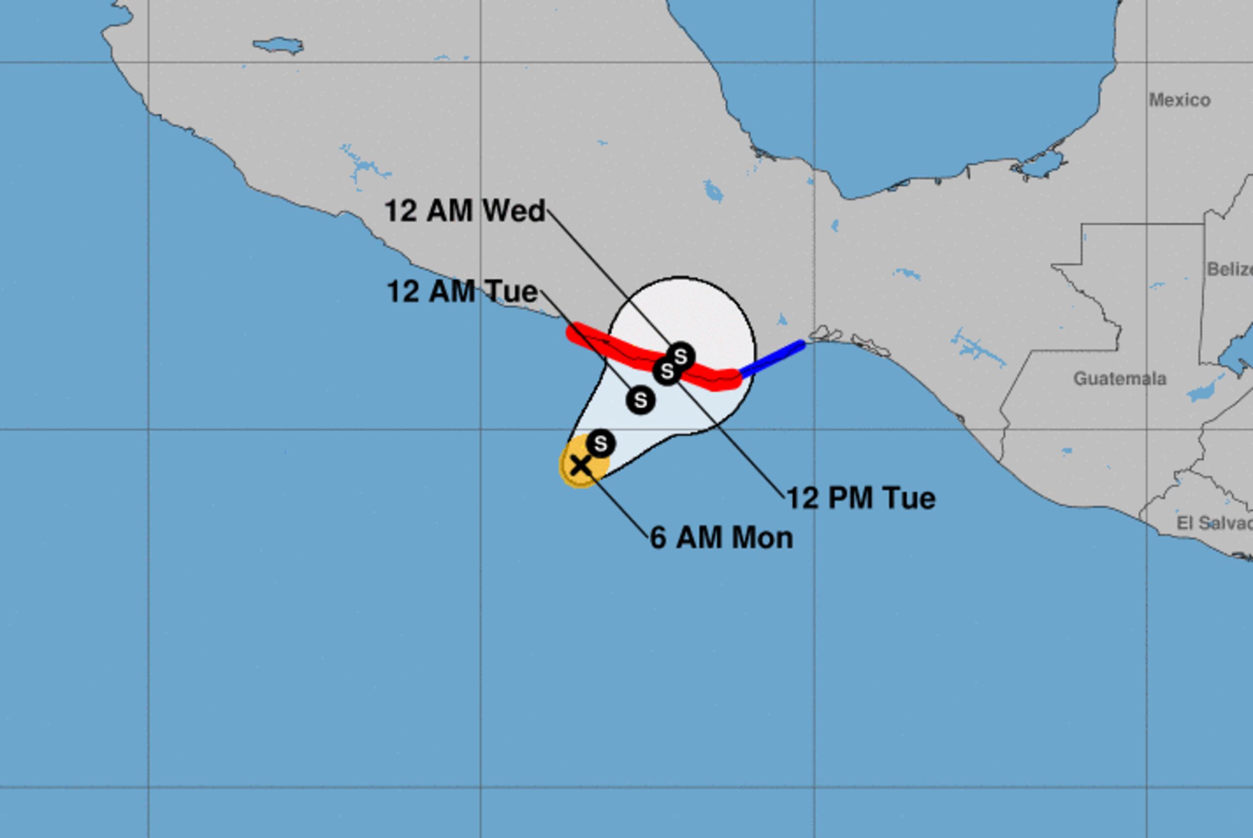 El Centro Nacional de Huracanes de Estados Unidos en Miami dijo que John se mantenía casi inmóvil.