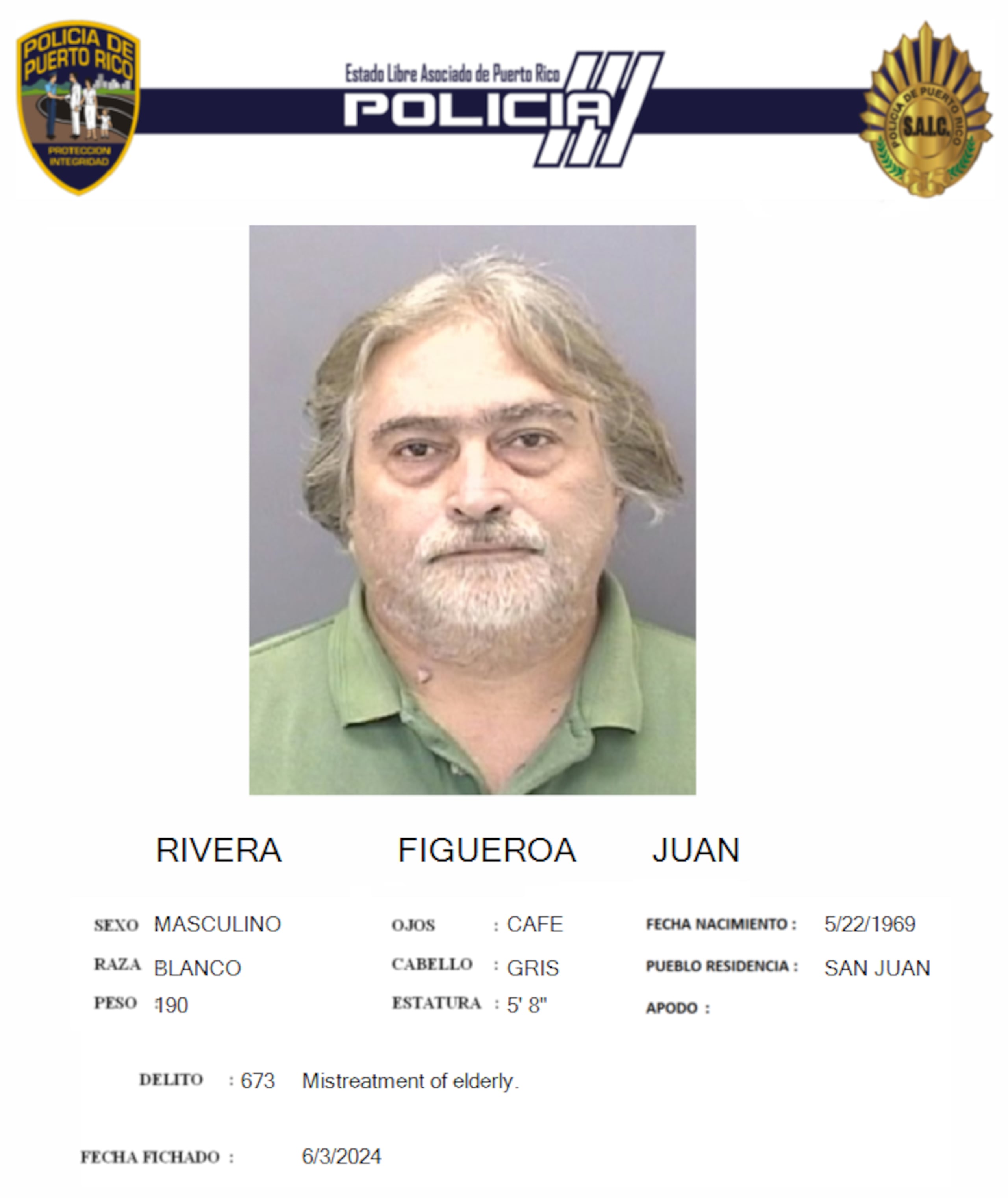 El mecánico Juan Rivera Figueroa, fue acusado de apropiación ilegal y maltrato a un adulto mayor.