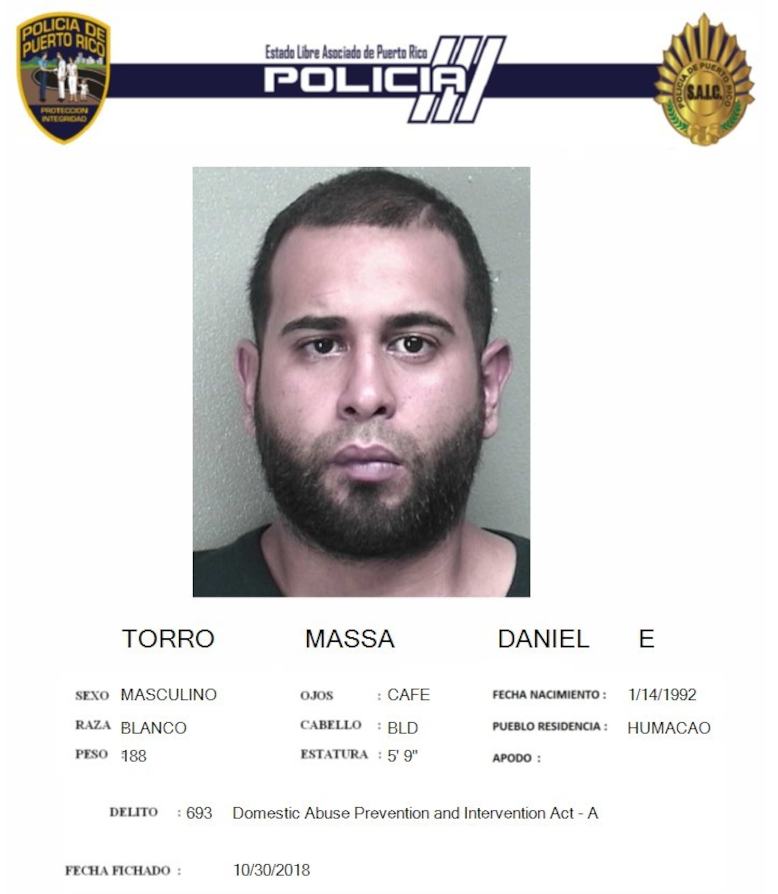 Daniel E. Toro Massa fue asesinado el 7 de noviembre de 2024, frente a un restaurante del barrio Punta Santiago, en Humacao.