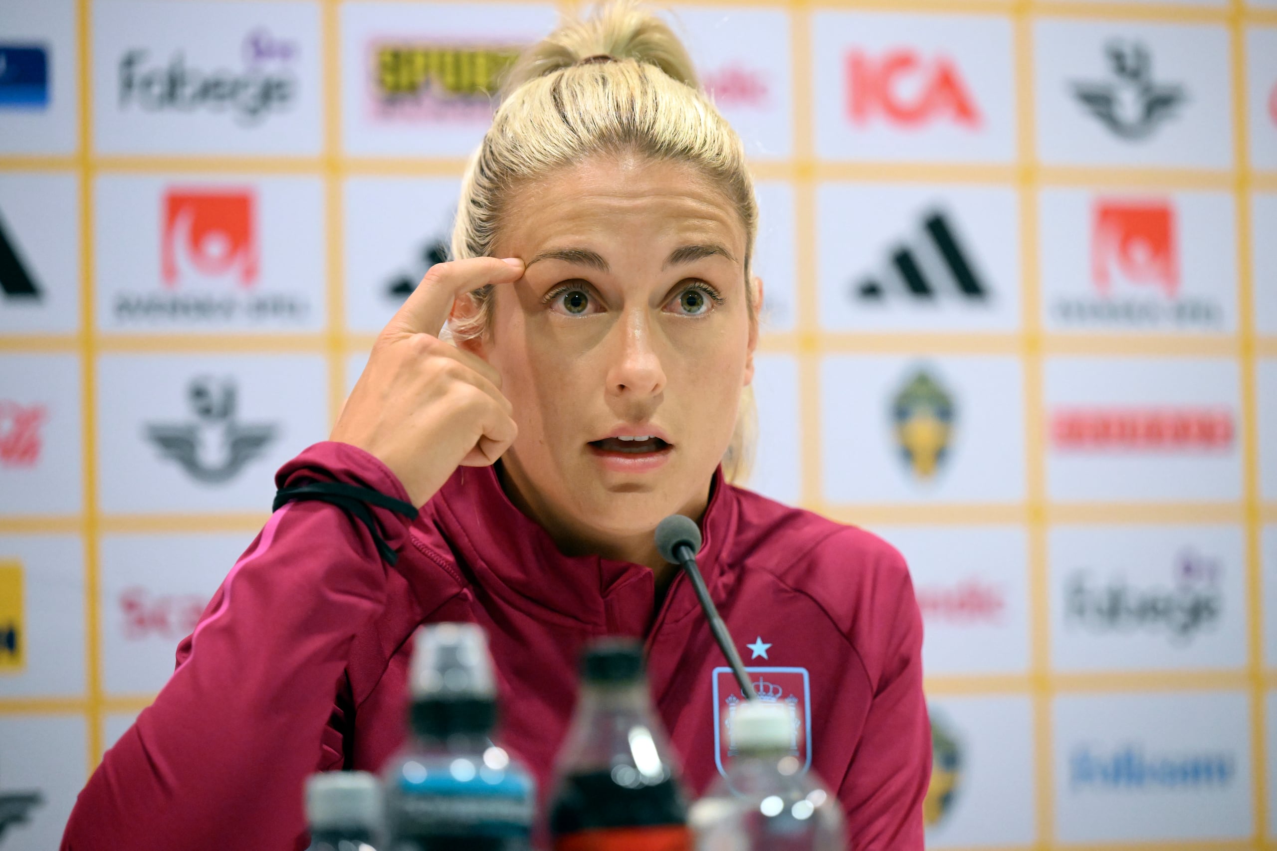 La futbolista española Alexia Putellas durante una rueda de prensa en Gotemburgo, Suecia.