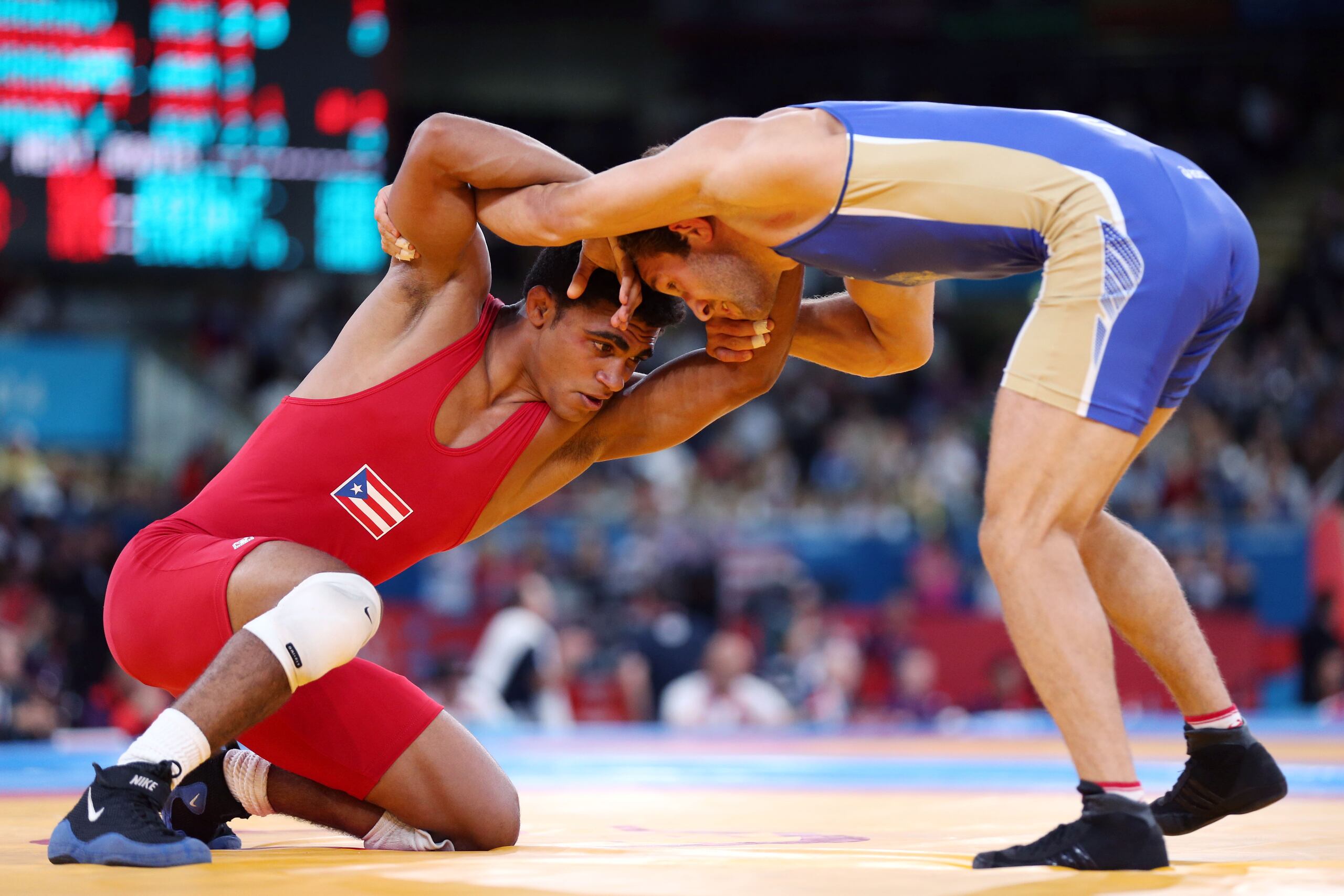 En este combate de Londres 2012, al boricua Franklin Gómez, que era candidato a medalla en esa olimpiada, le tocó lucha con el entonces campeón mundial, el ruso Besik Kudukhov, en la primera ronda.