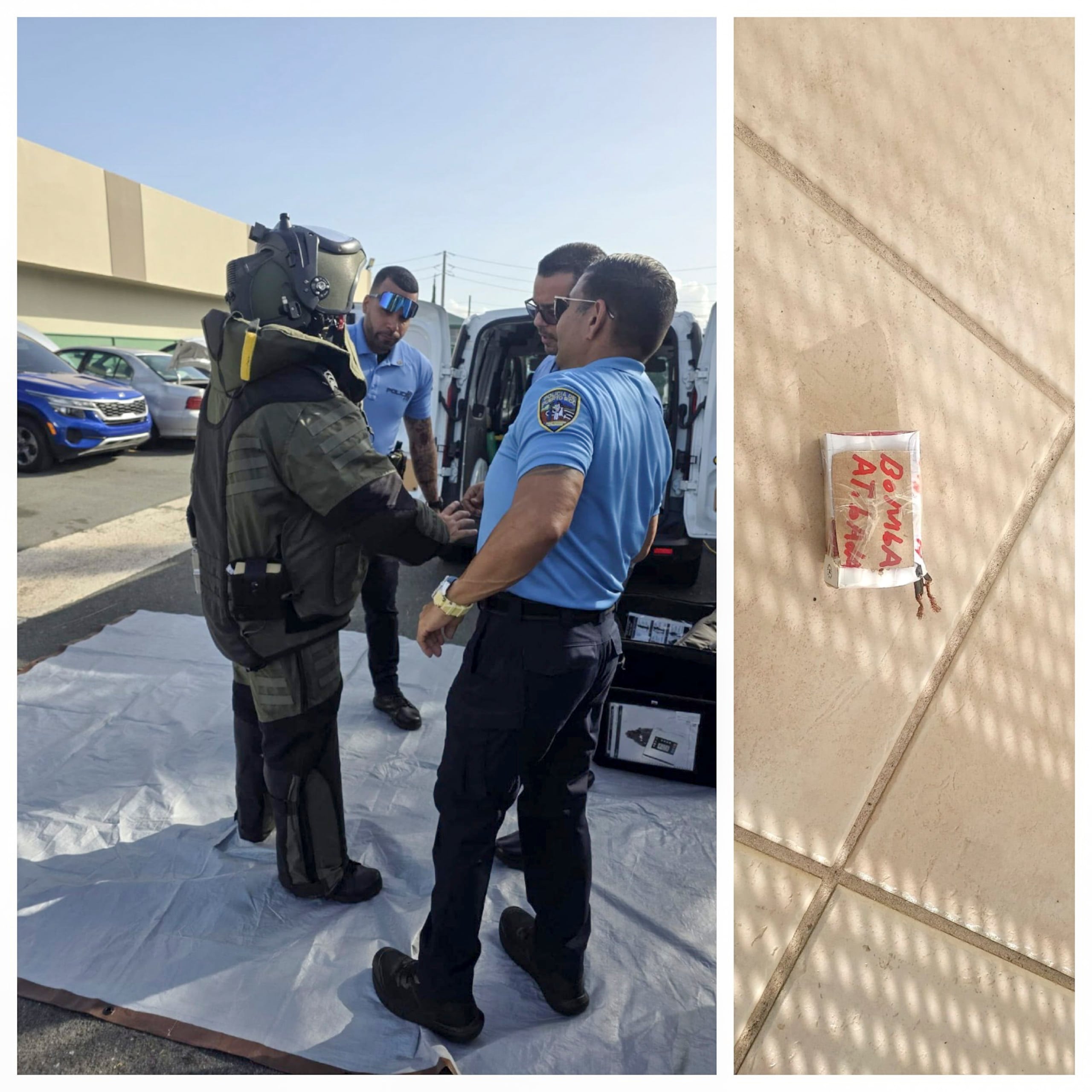 Agentes de la División de Explosivos se movilizaron frente a una clínica en Caguas tras hallarse una caja sospechosa.