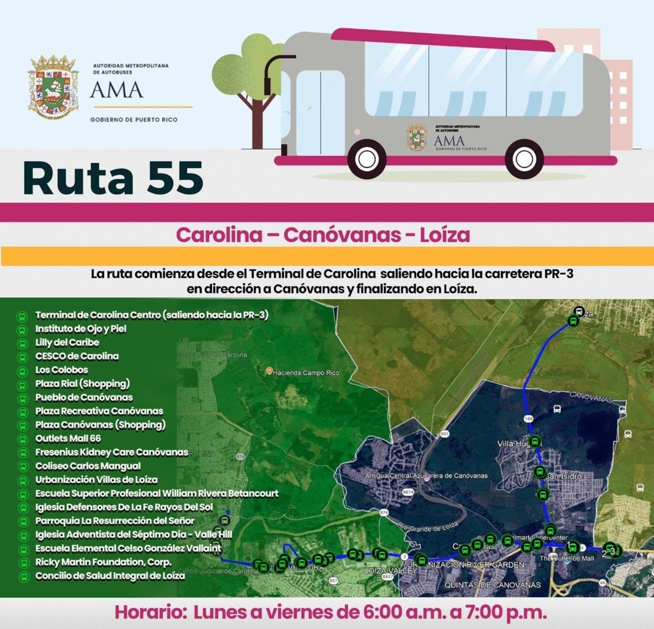 Anuncian nueva ruta de la AMA para Canóvanas y Loíza