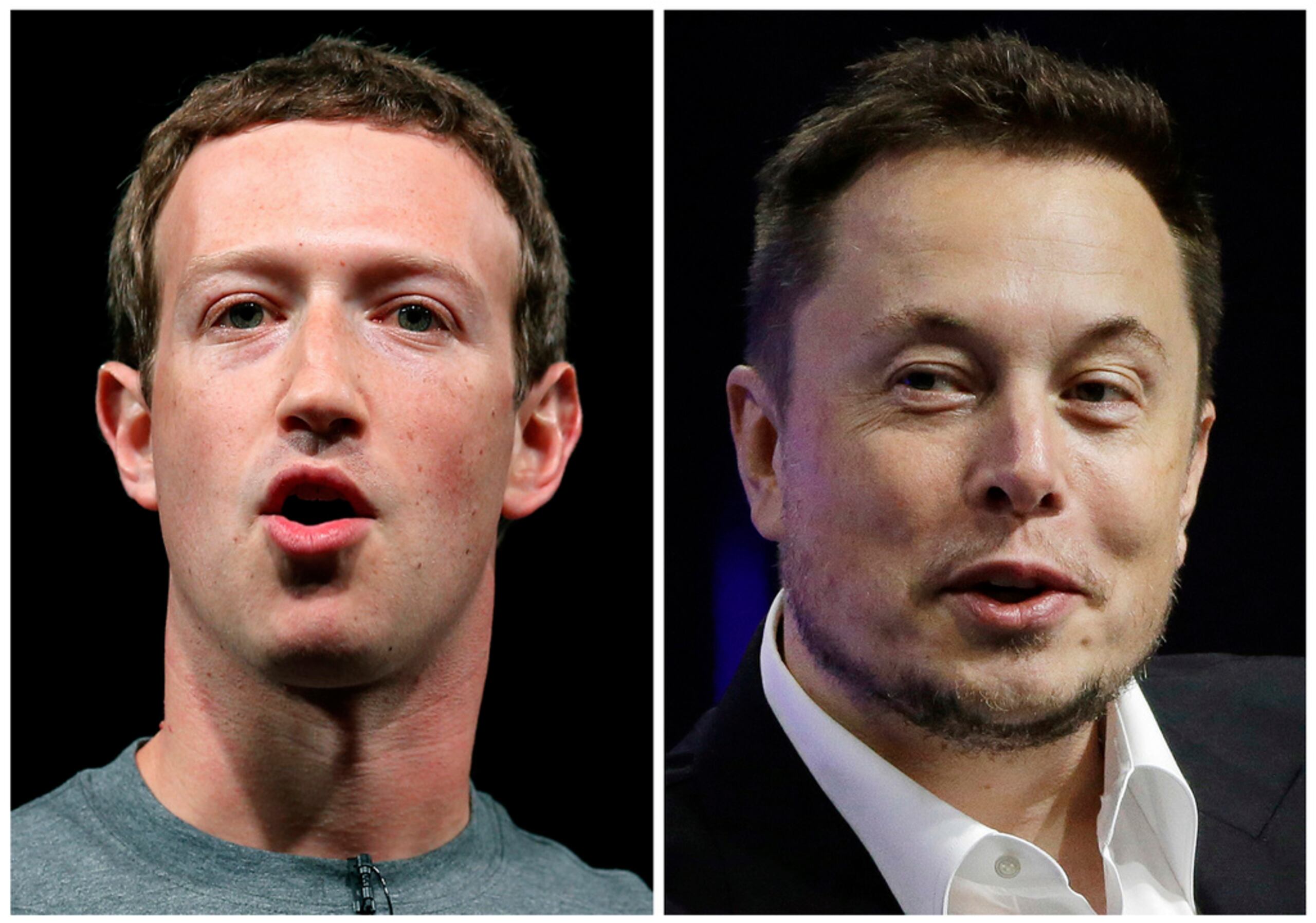 El director general de Facebook, Mark Zuckerberg (izquierda), y al CEO de Tesla y SpaceX, Elon Musk.