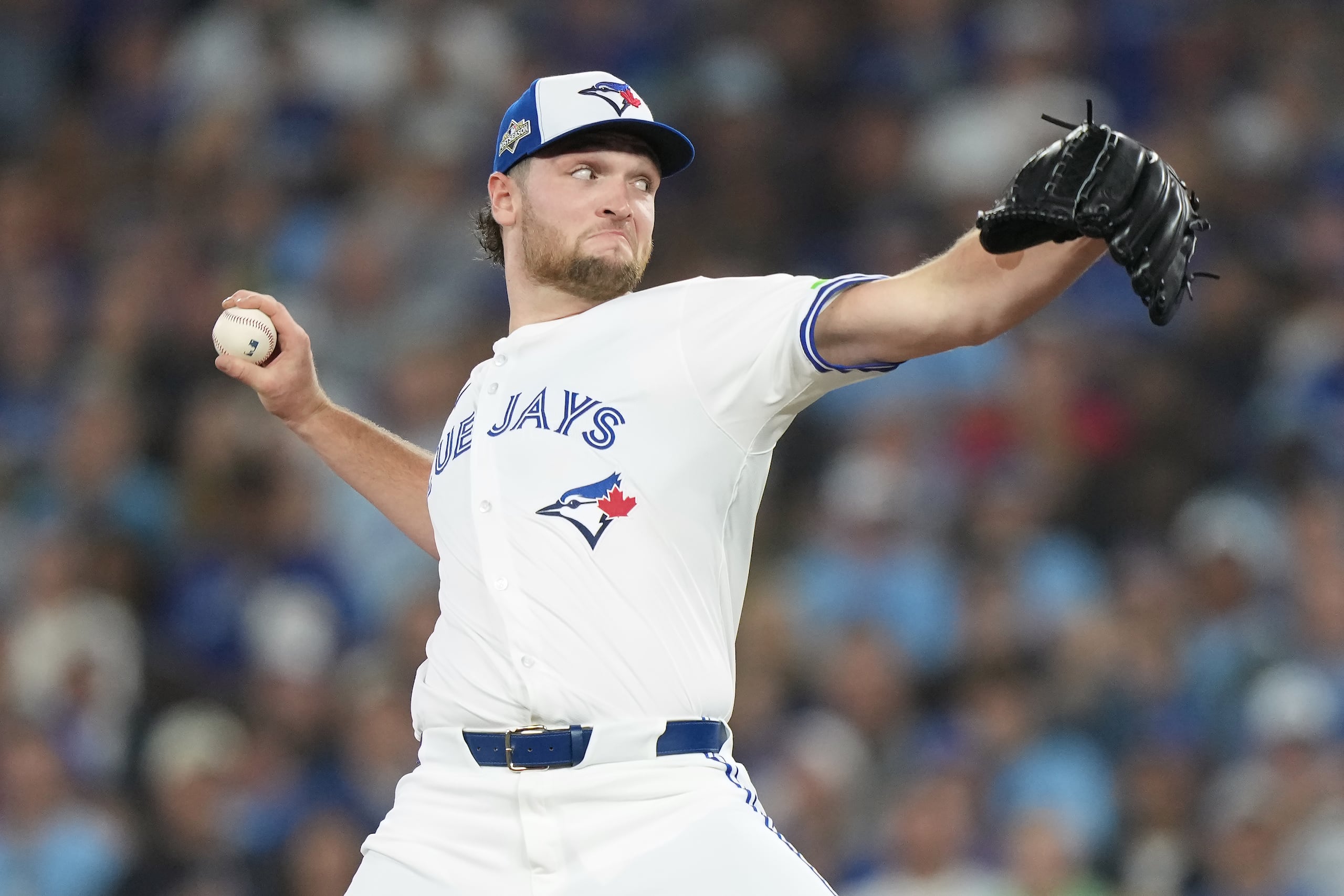 Trey Yesavage, de los Blue Jays de Toronto.