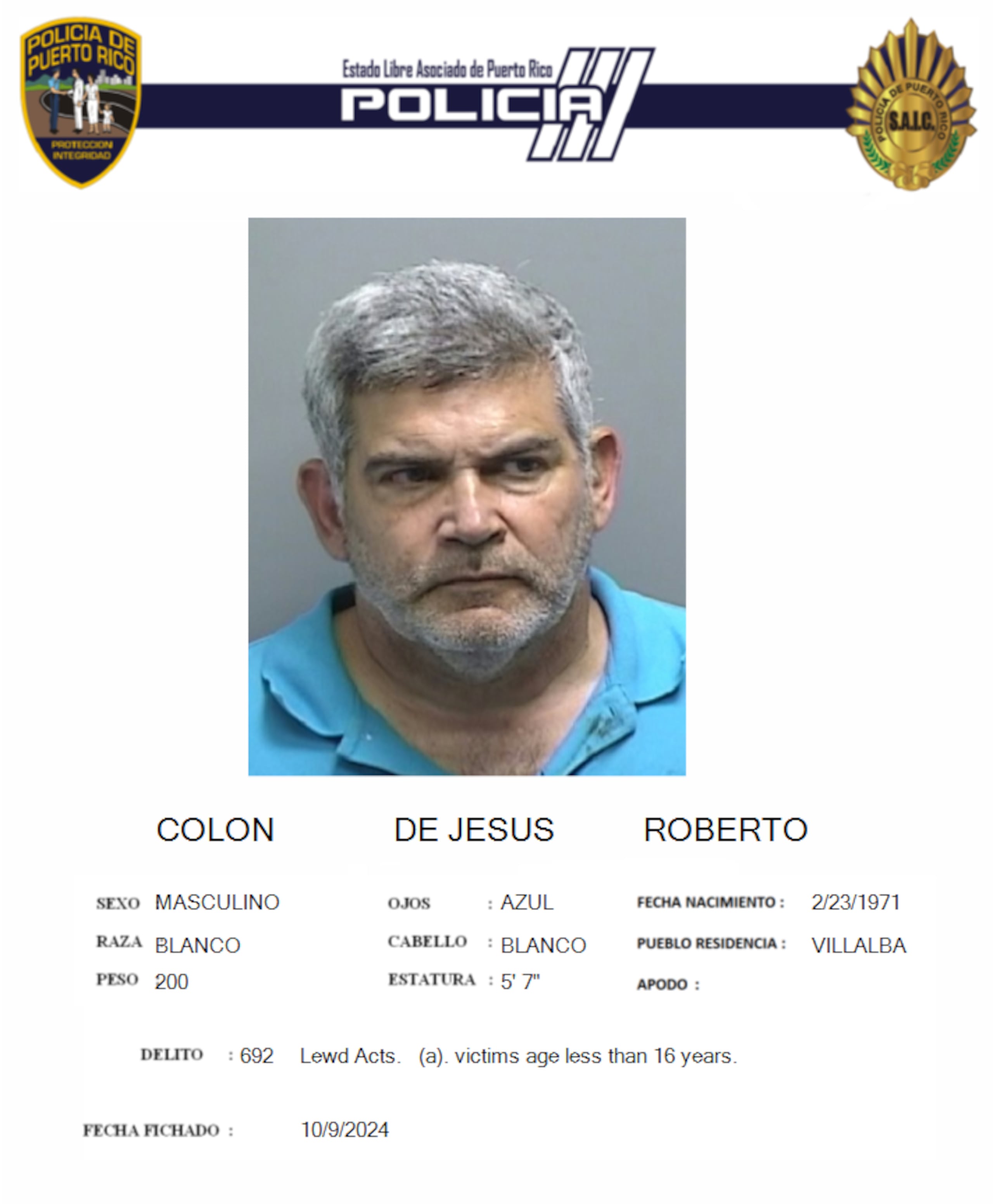 Roberto Colón De Jesús, enfrenta cargos por actos lascivos y maltrato de menores.