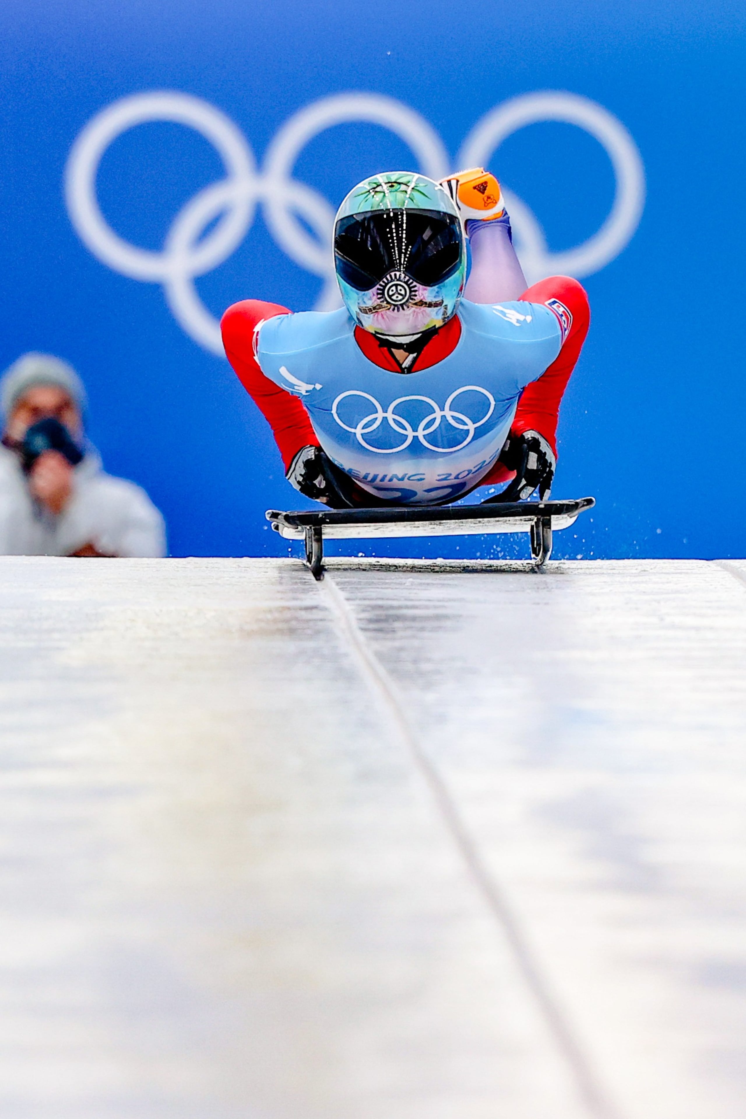 Kellie Delka durante los Juegos Olímpicos de Pekín 2022.
