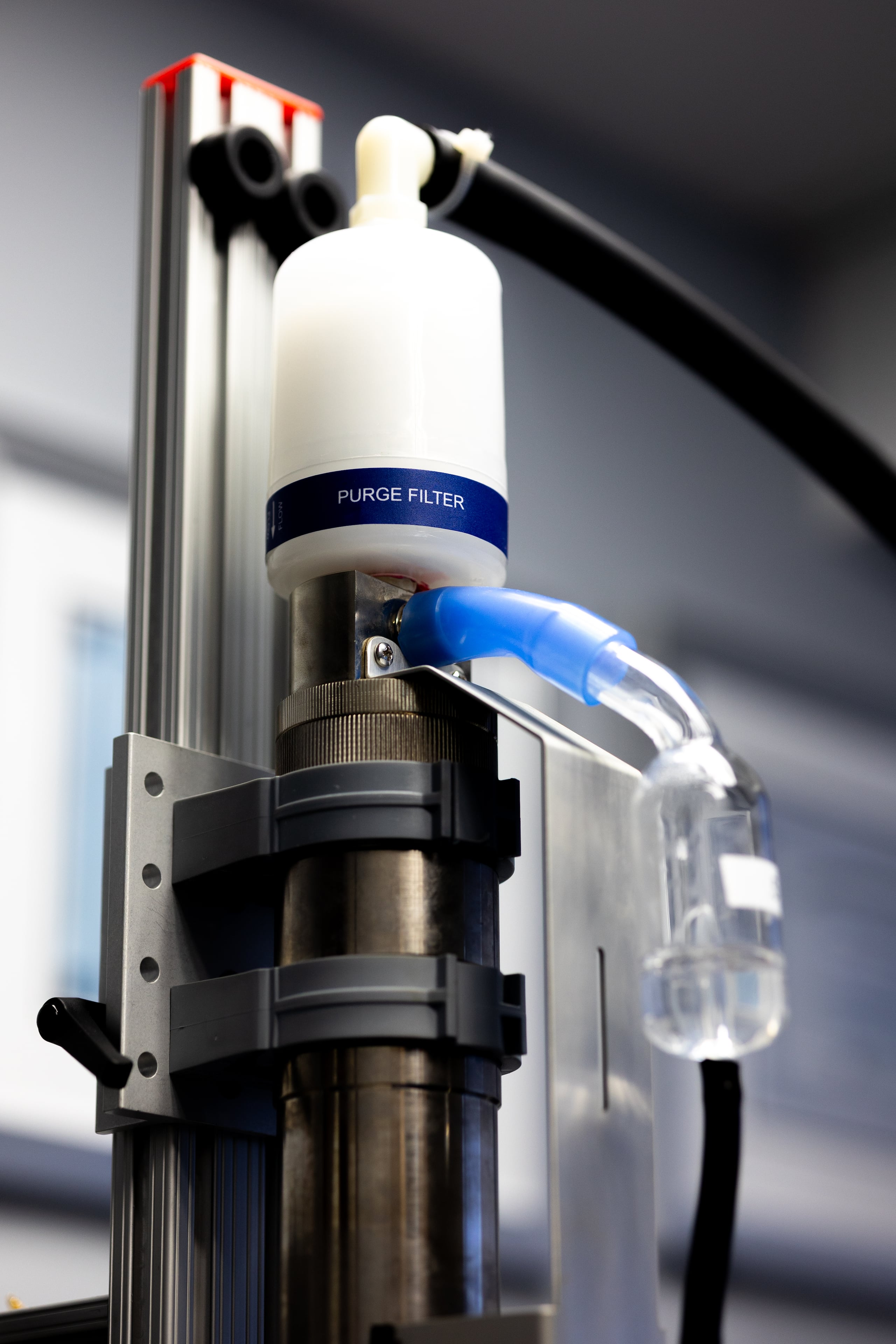 El punto donde se inyecta partículas en el flujo de aire para que los equipos hagan el conteo de partículas.