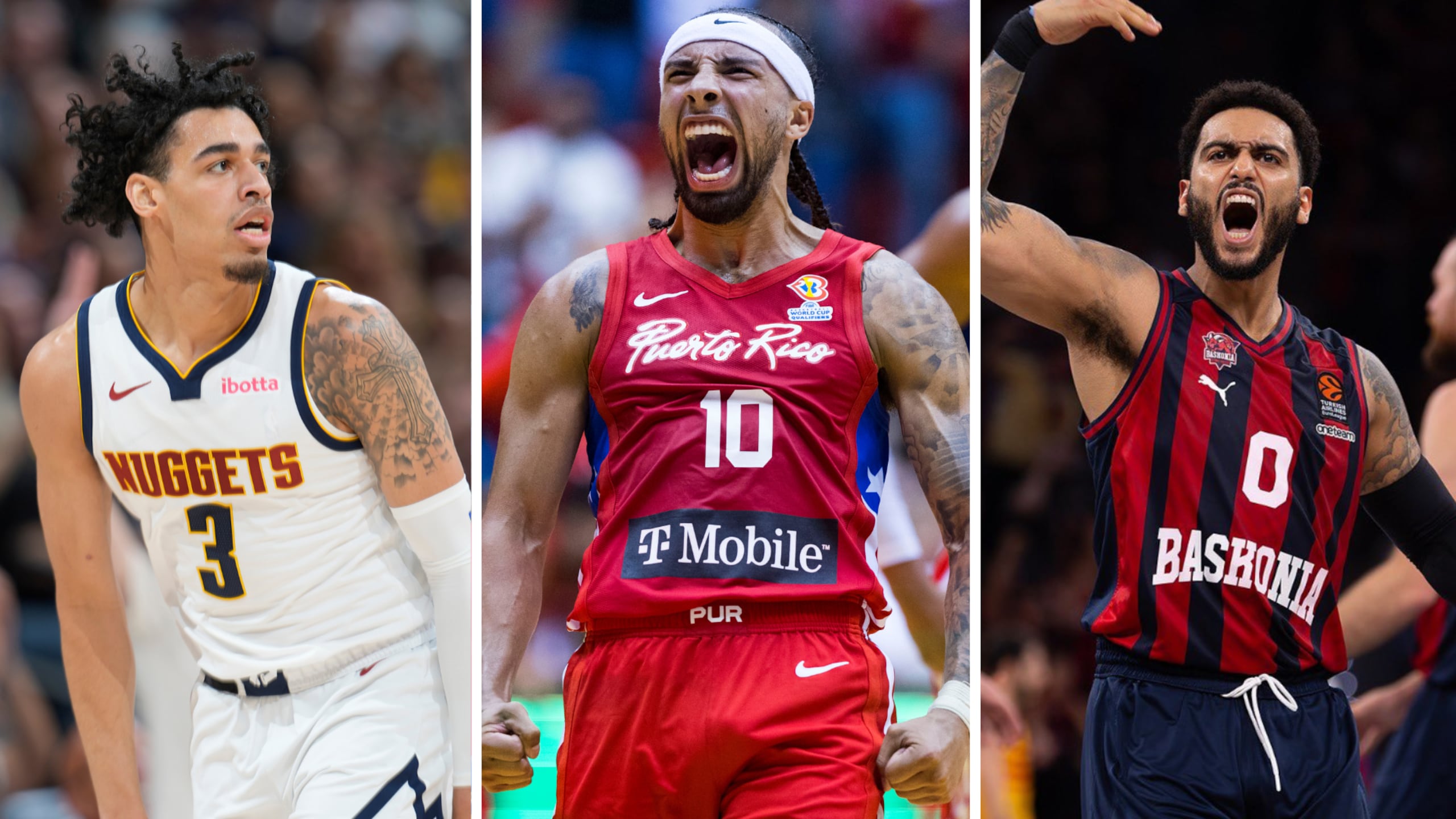 De izquierda a derecha: Julian Strawther, José Alvarado y Markus Howard.