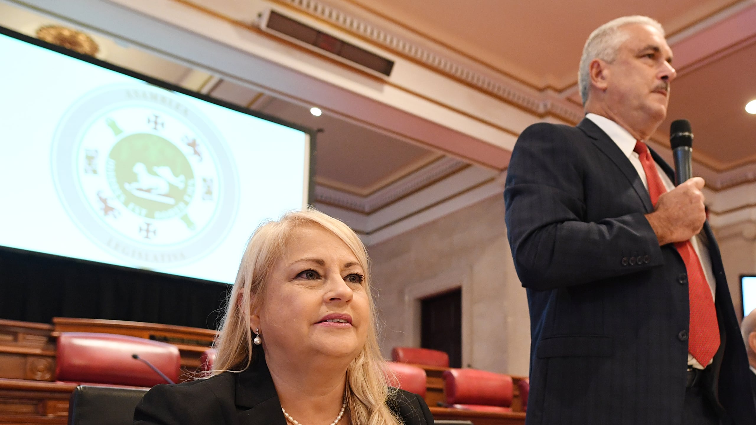 La exgobernadora Wanda Vázquez, junto a Thomas Rivera Schatz. (Archivo / GFR Media)