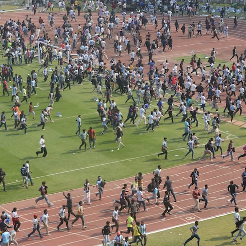 FOTOS: Caos en la visita de Messi en India