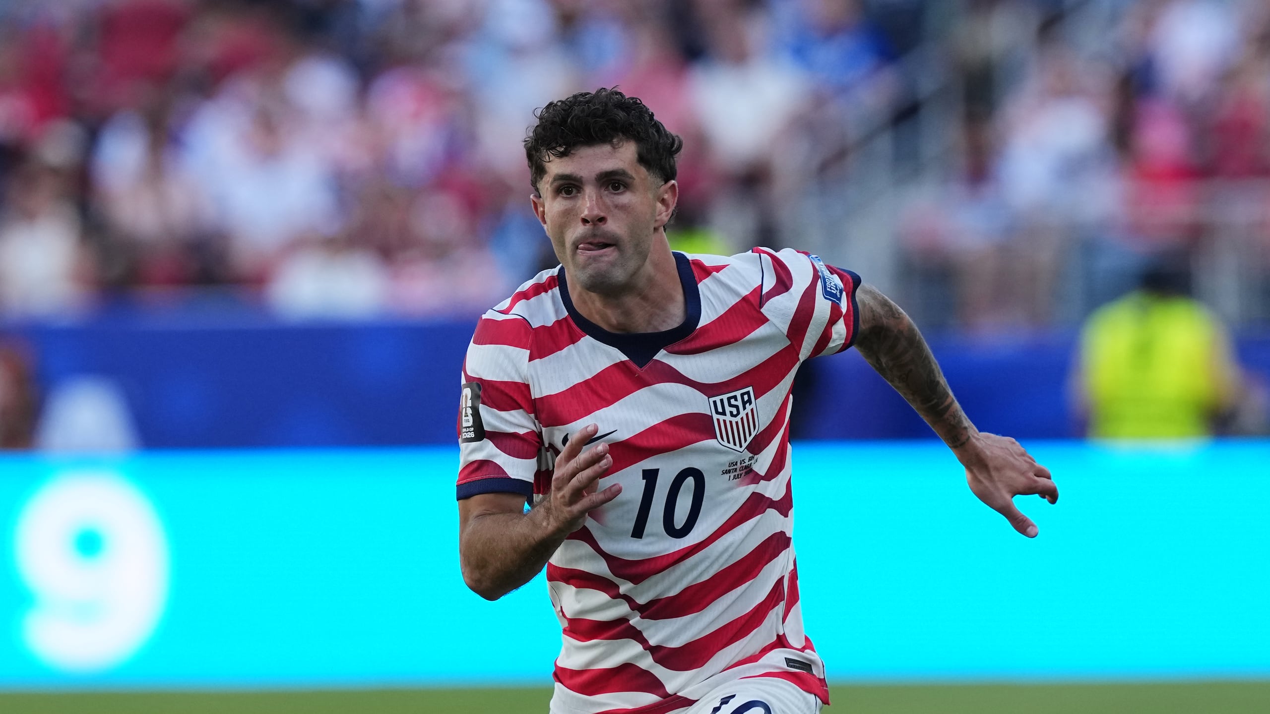 Christian Pulisic, de Estados Unidos, durante el juego ante Bosnia y Herzegovina en el Mundial.