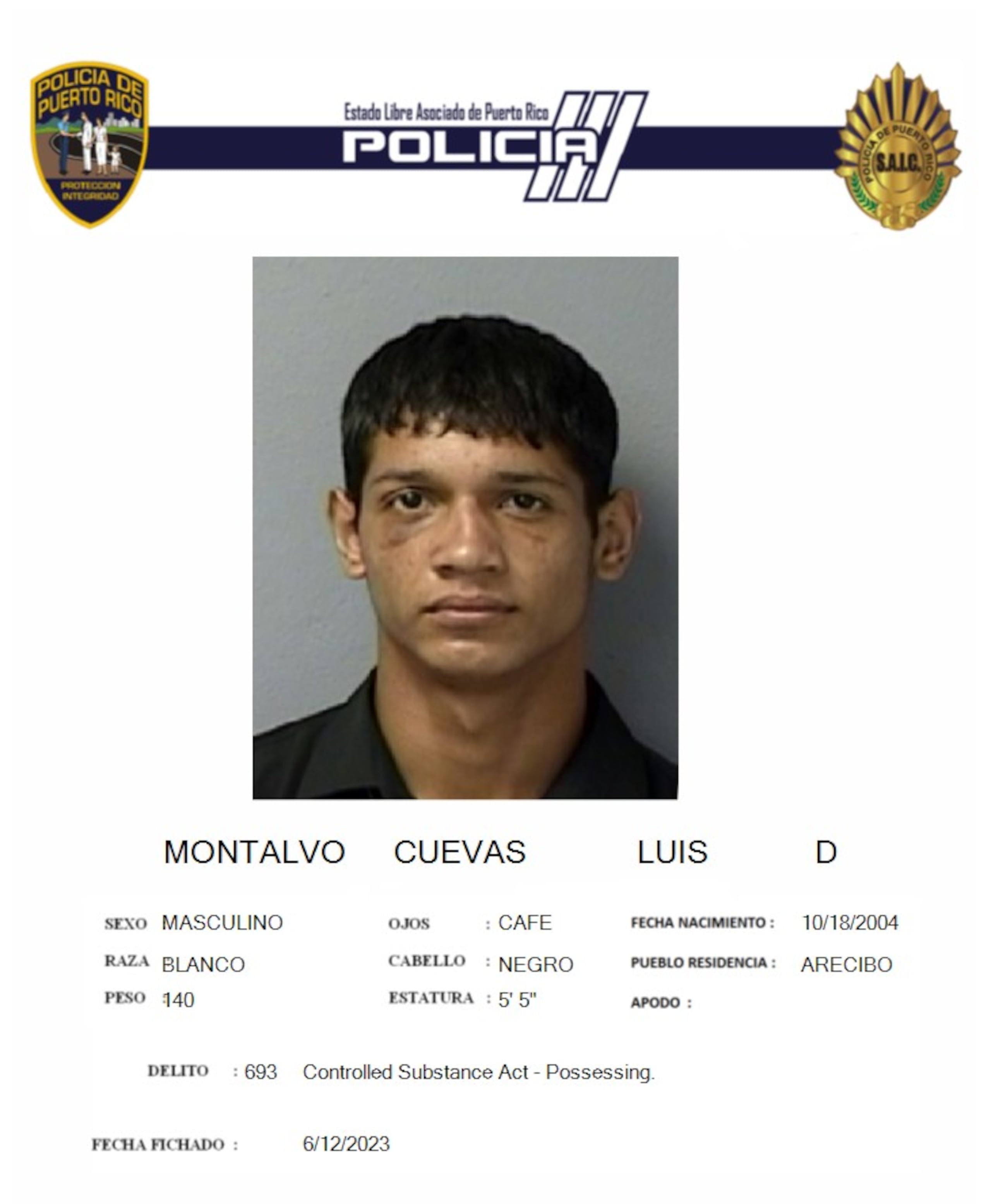 Luis D. Montalvo Cuevas, fue encontrado muerto en su celda del Complejo Correccional Las Cucharas en Ponce.