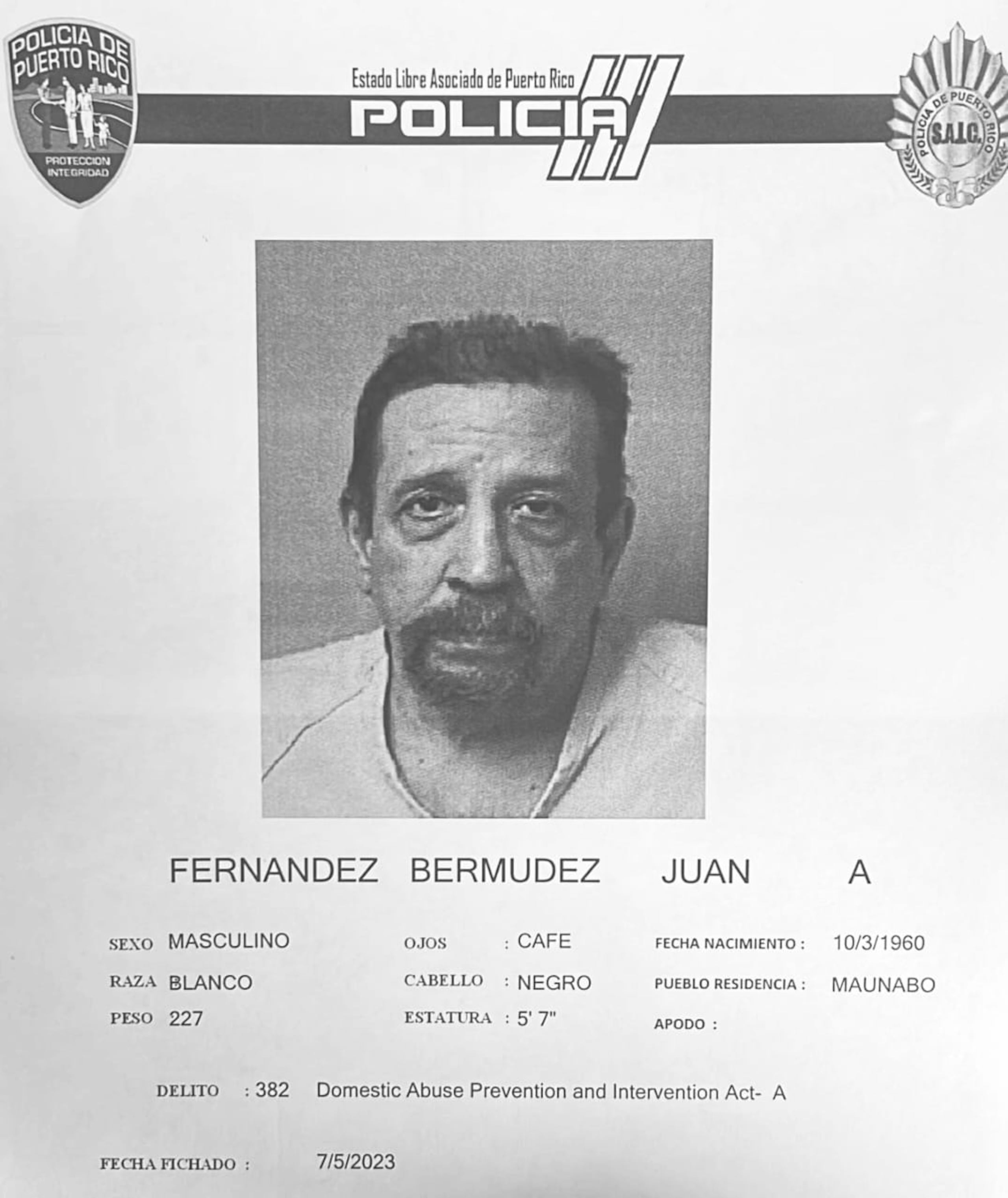 Juan A. Fernández Bermúdez fue acusado por el asesinato de su hermano en Yabucoa.