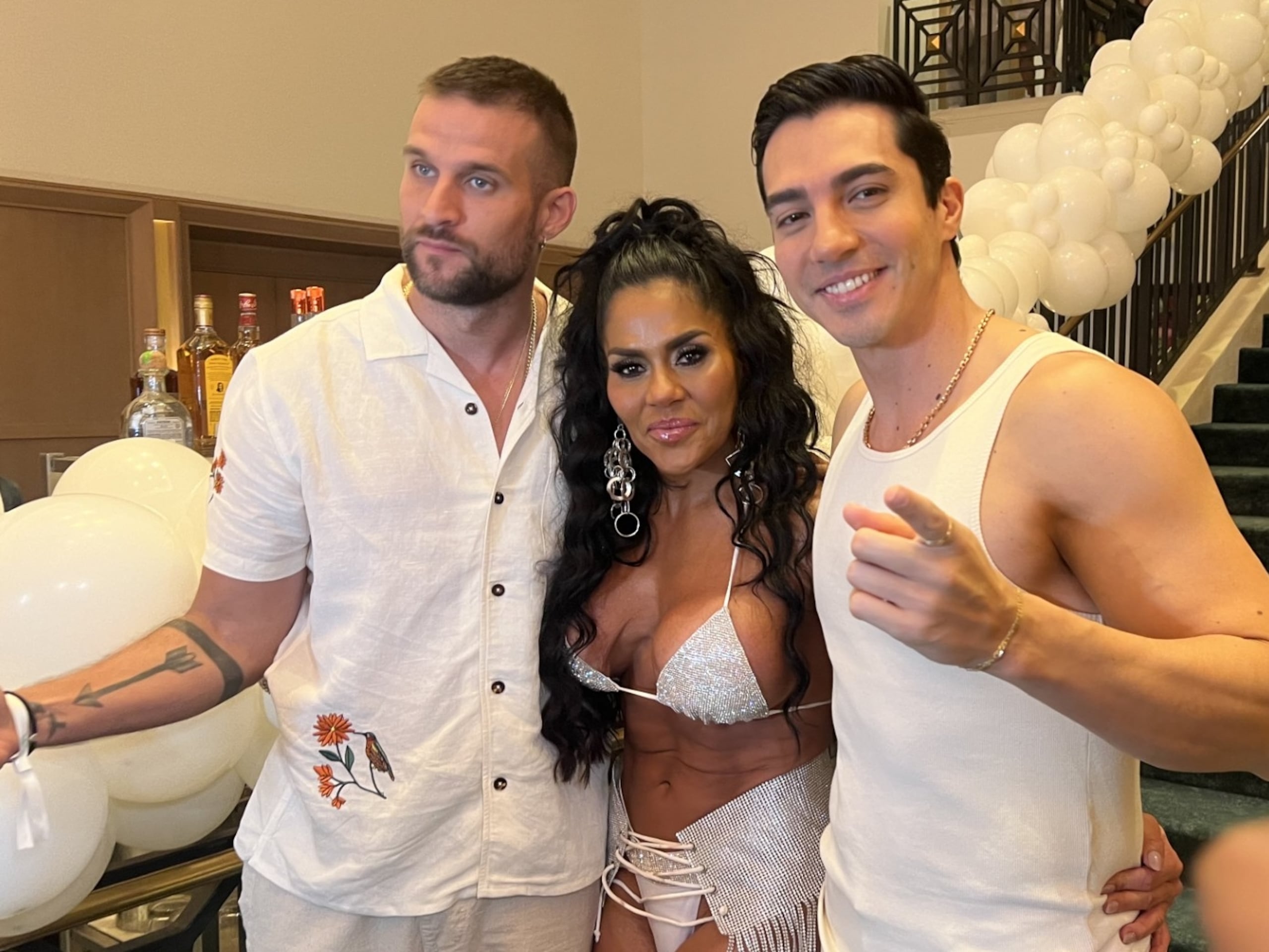 Maripily compartió con Clovis y Romeh en su fiesta el pasado sábado.