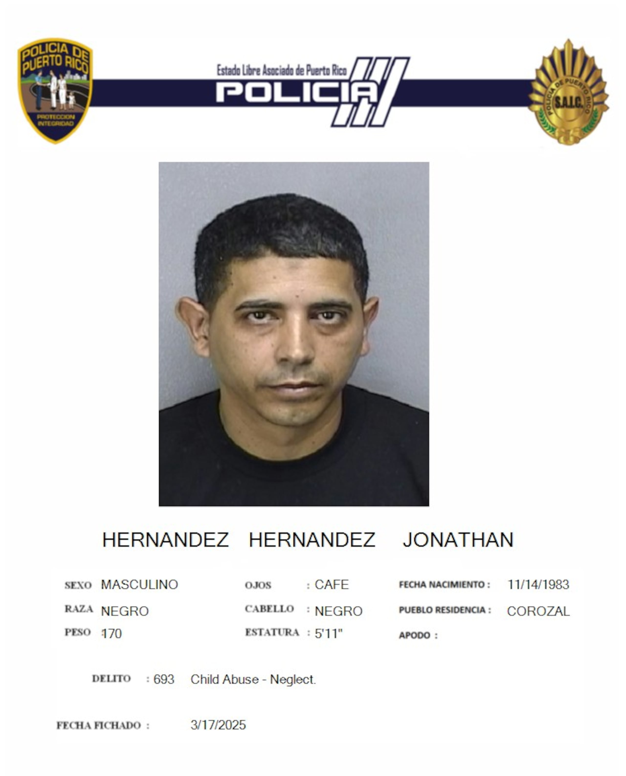 Jonathan Hernández, enfrenta un cargo por maltrato de menores.