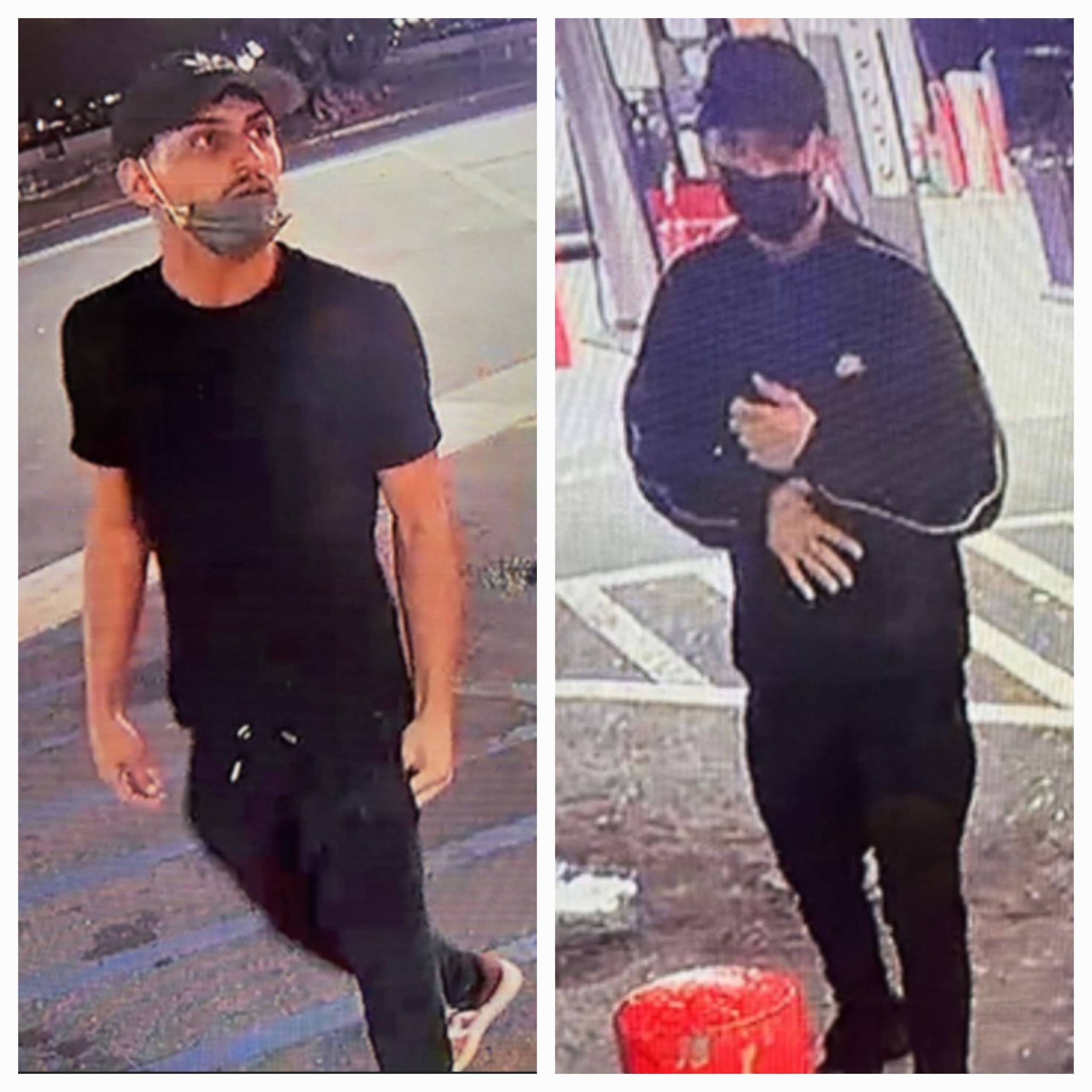 Las autoridades solicitaron a la ciudadanía información que conduzca a la identificación y arresto de estos dos sospechosos de asaltos a gasolineras en Carolina.