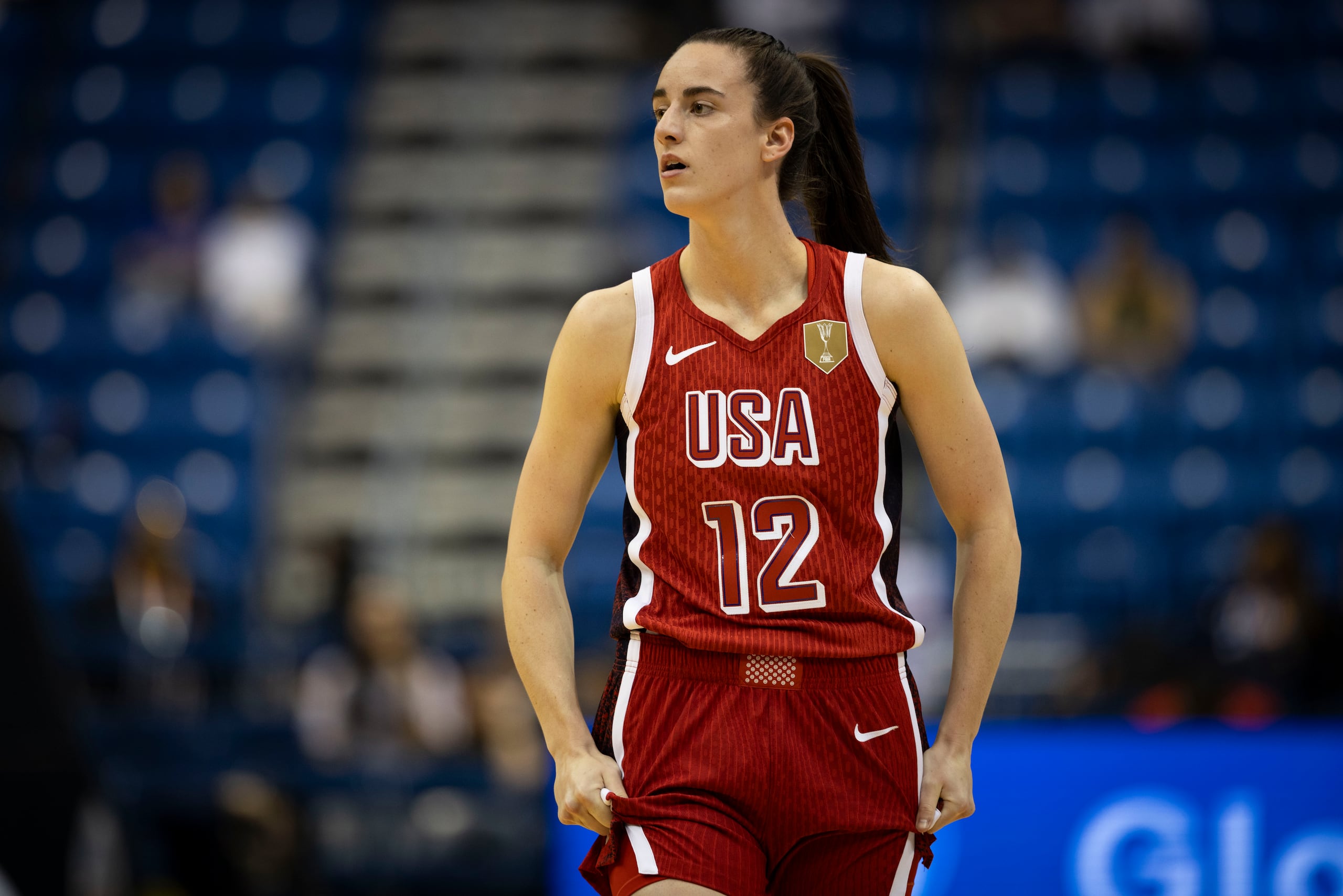 Caitlin Clark durante el juego entre Estados Unidos y España.