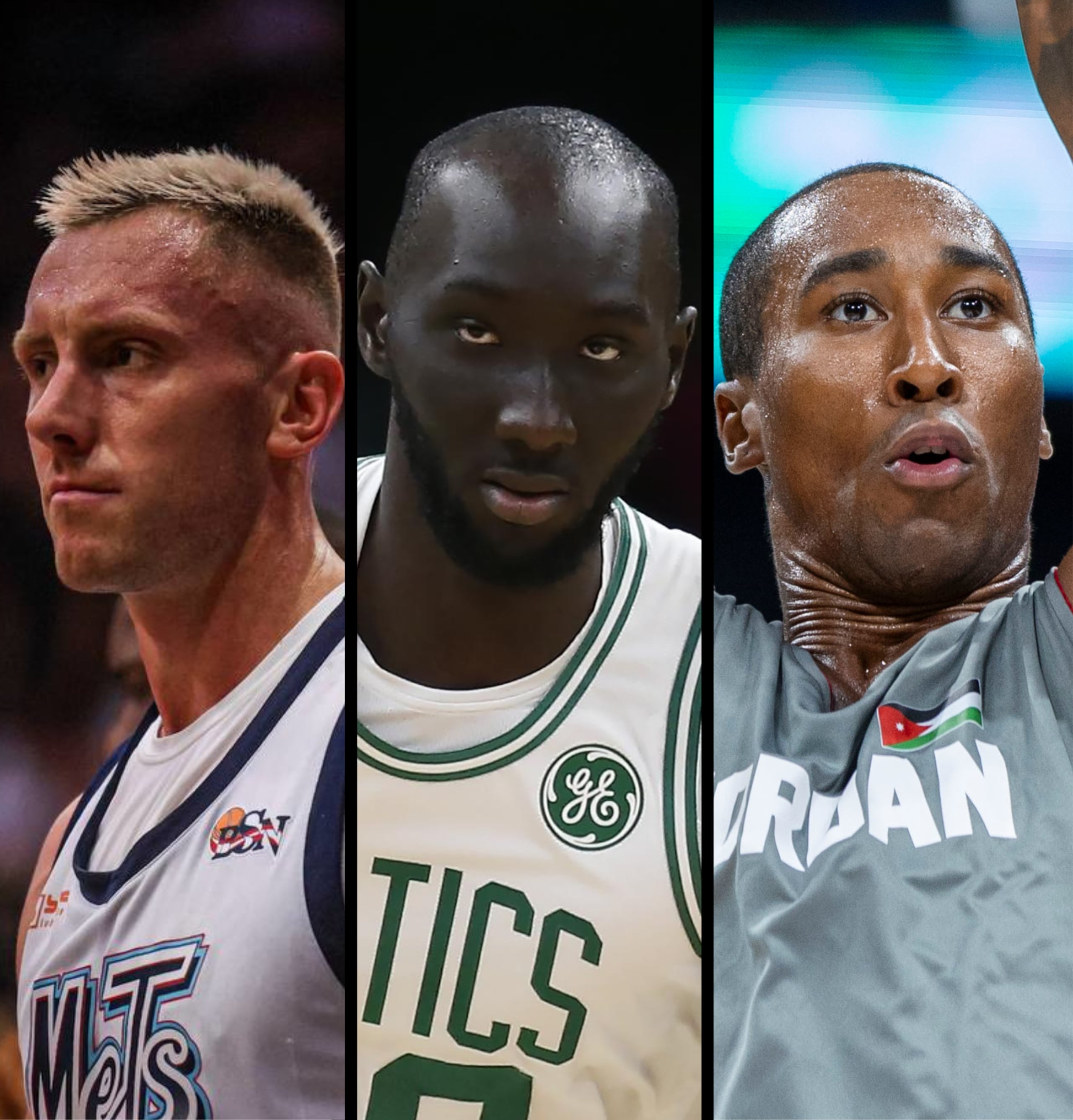 De izquierda a derecha, Mitch Creek (Atléticos de San Germán), Tacko Fall (Piratas de Quebradillas) y Rondae Hollis-Jefferson (Mets de Guaynabo). (Suministrada, Michael Dwyer de Associated Press y Ramón "Tonito" Zayas).