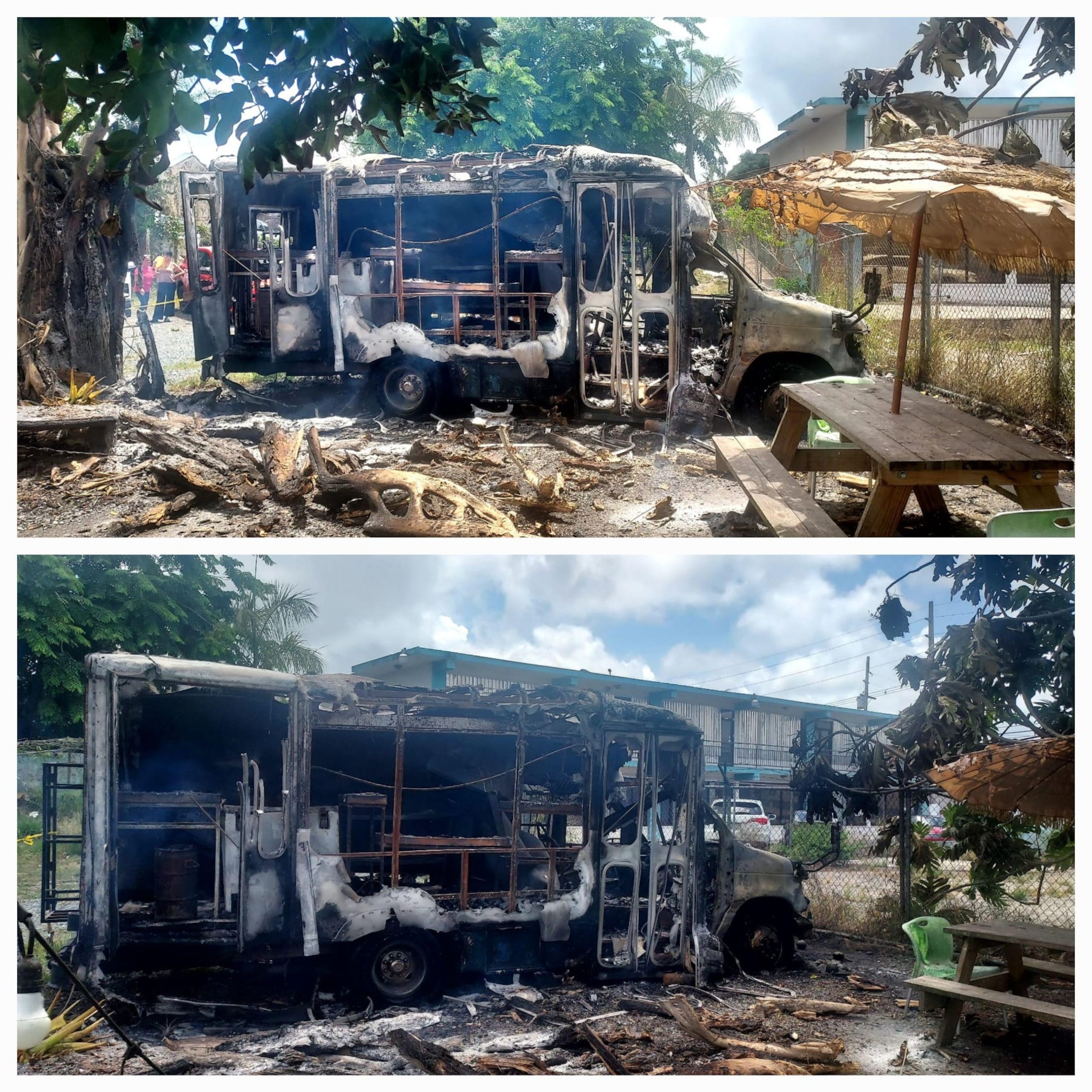 Un incendio consumió en su totalidad un “food truck” en la calle José C. Vázquez, en Aibonito.