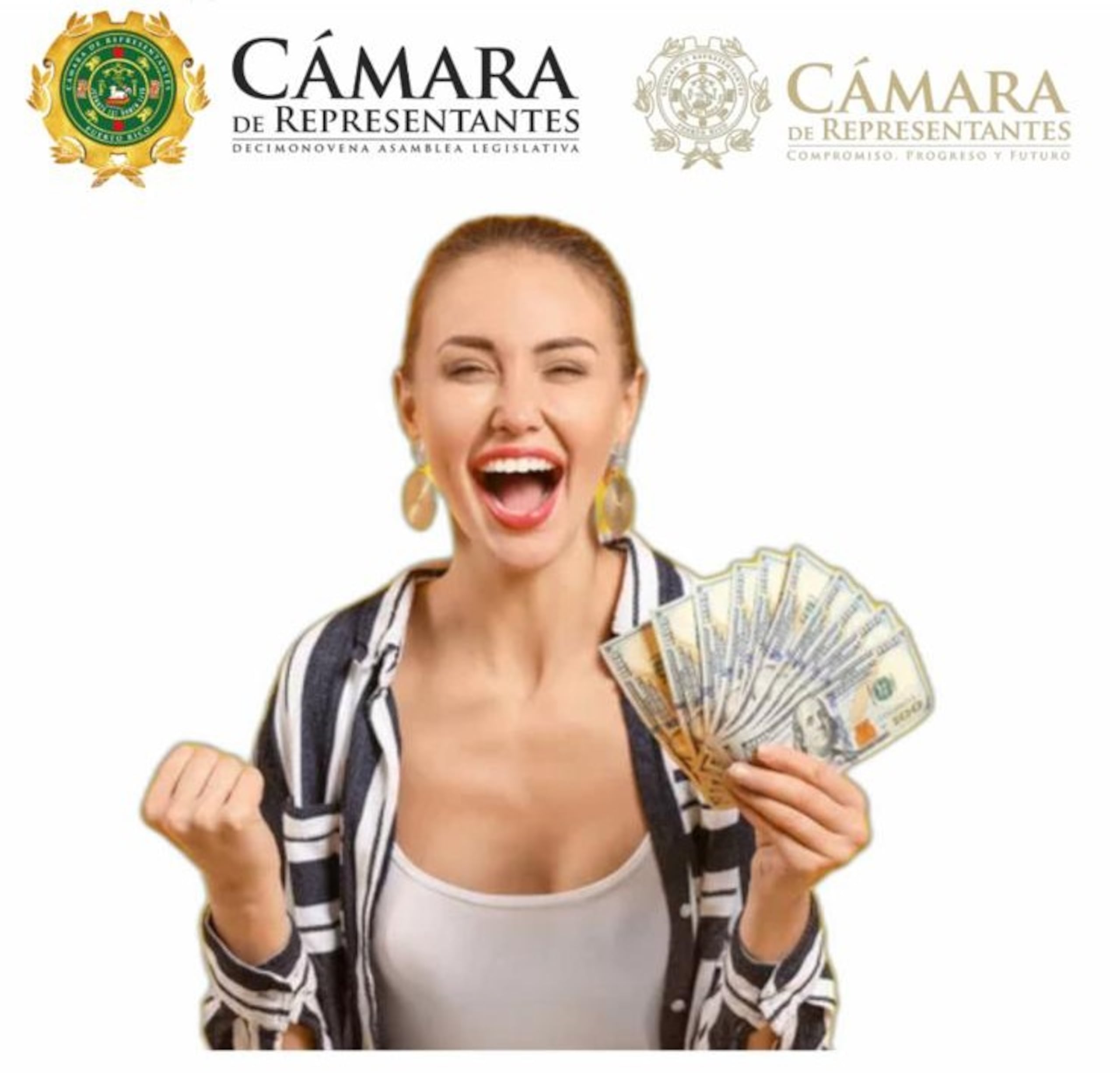Imagen principal del anuncio engañoso, en el que se usa el logo de la Cámara de Representantes.