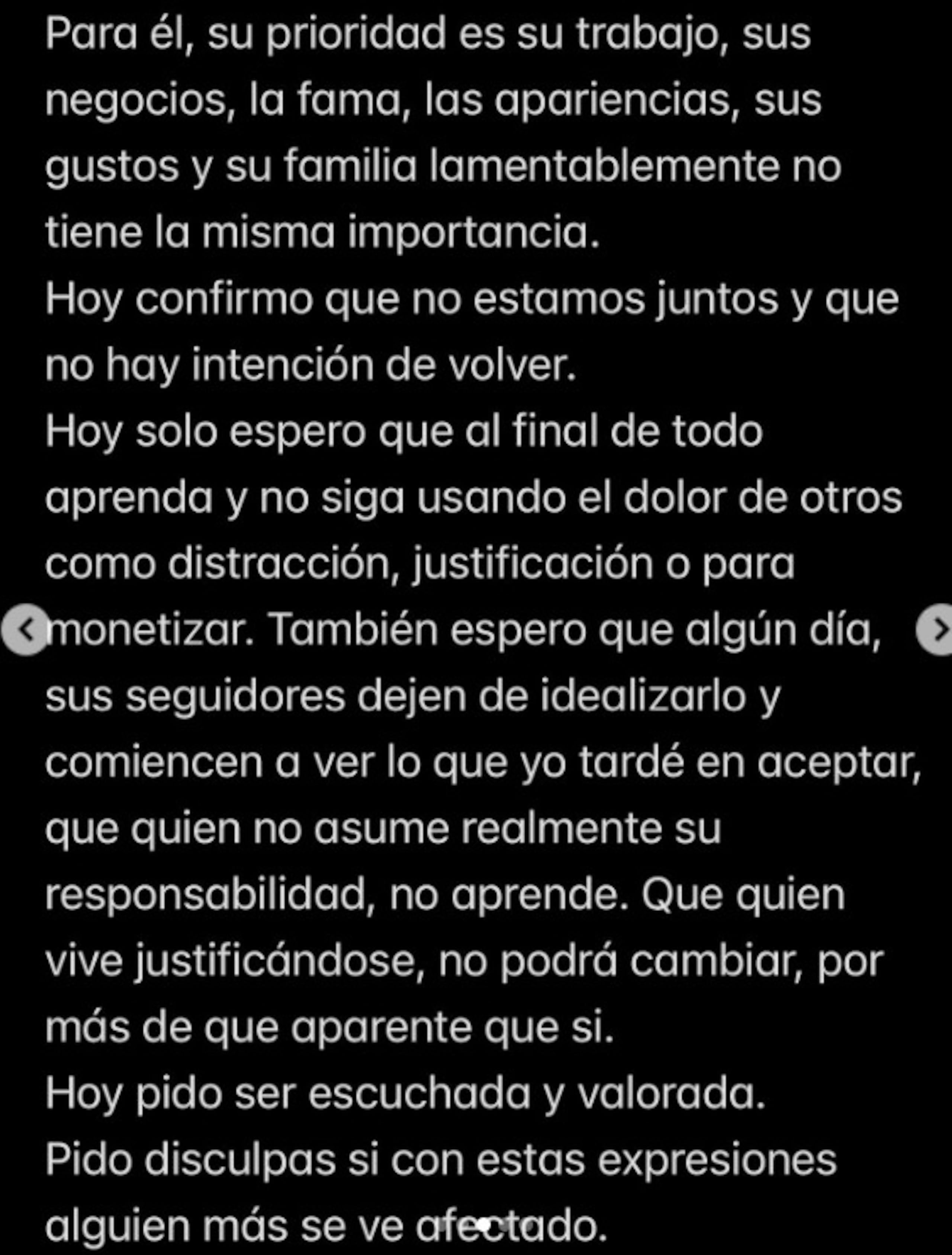 Publicaciones de la ex de Molusco en Instagram.