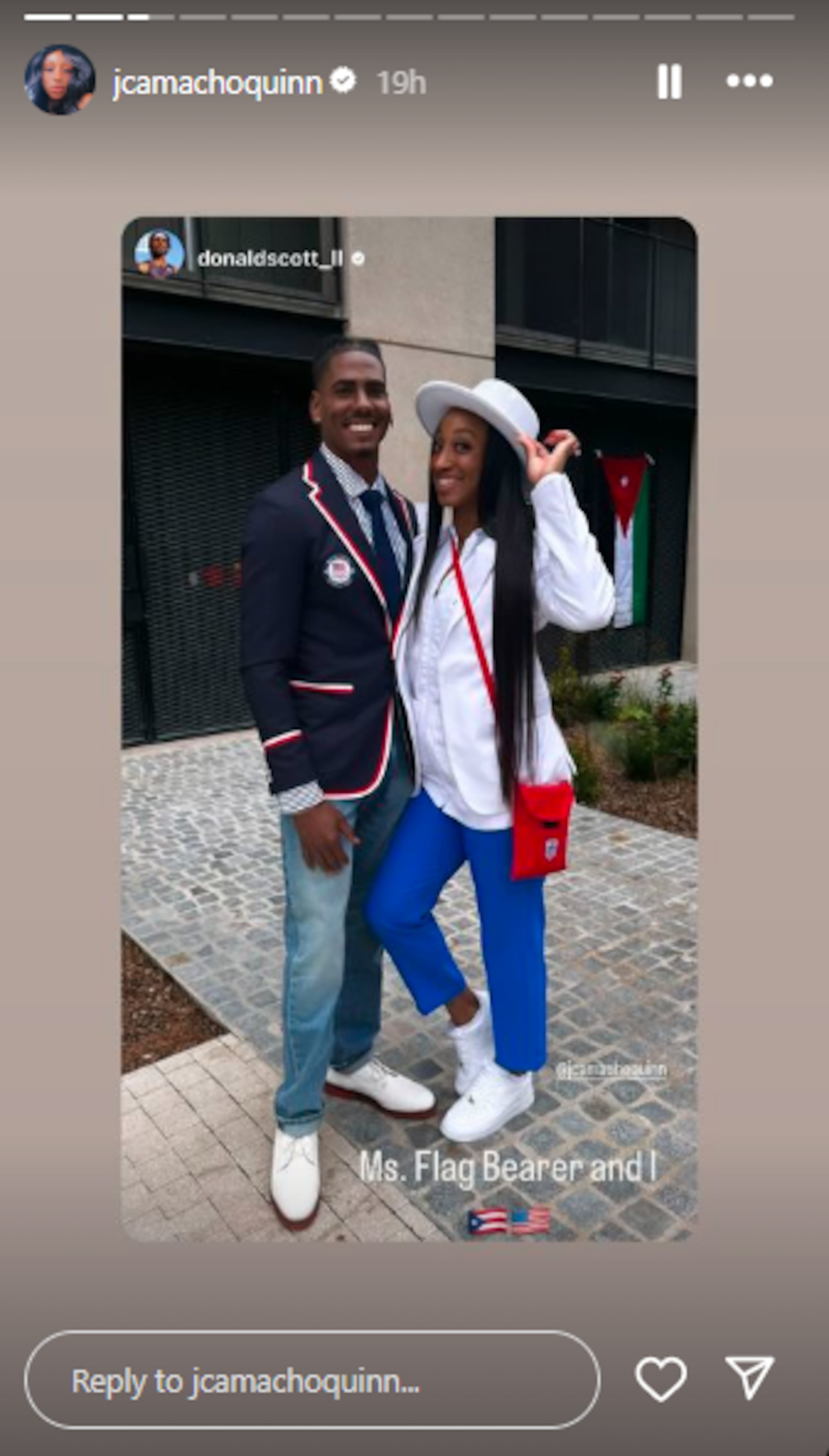 Jasmine Camacho Quinn y su prometido Donald Scott.