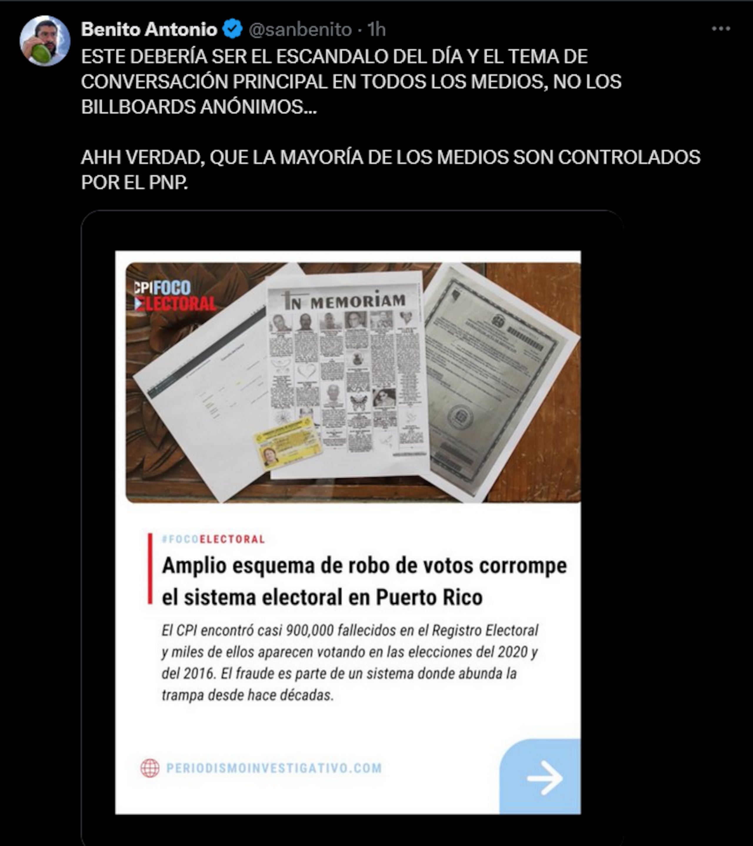 Bad Bunny se expresa a horas que el Partido Nuevo Progresista radicara una querella en la Contraloría Electoral contra la empresa bMedia y un "Fulano de Tal".
