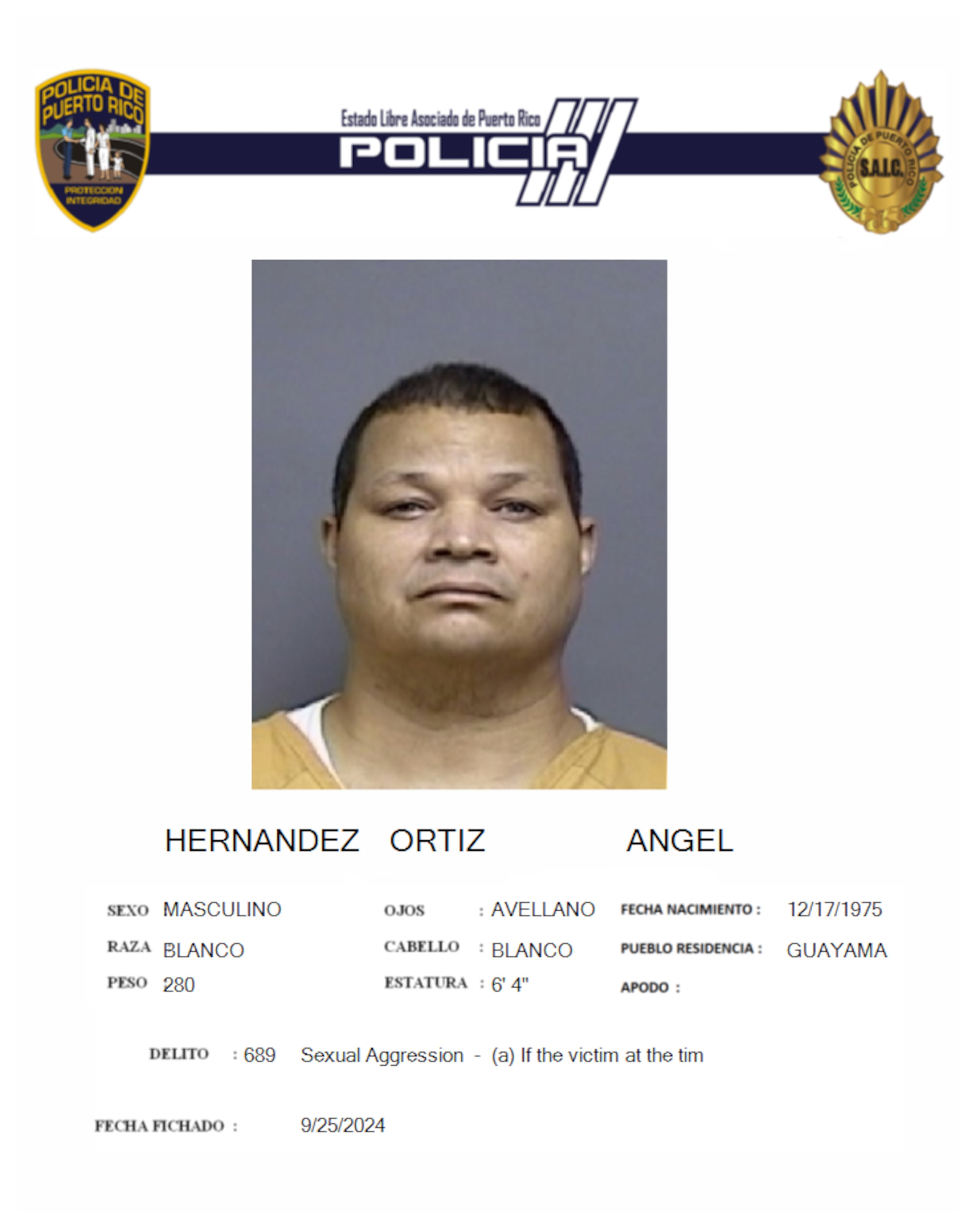 Ángel Hernández Ortiz de 48 años, enfrenta cargos por los delitos de agresión sexual, actos lascivos y maltrato a menores.