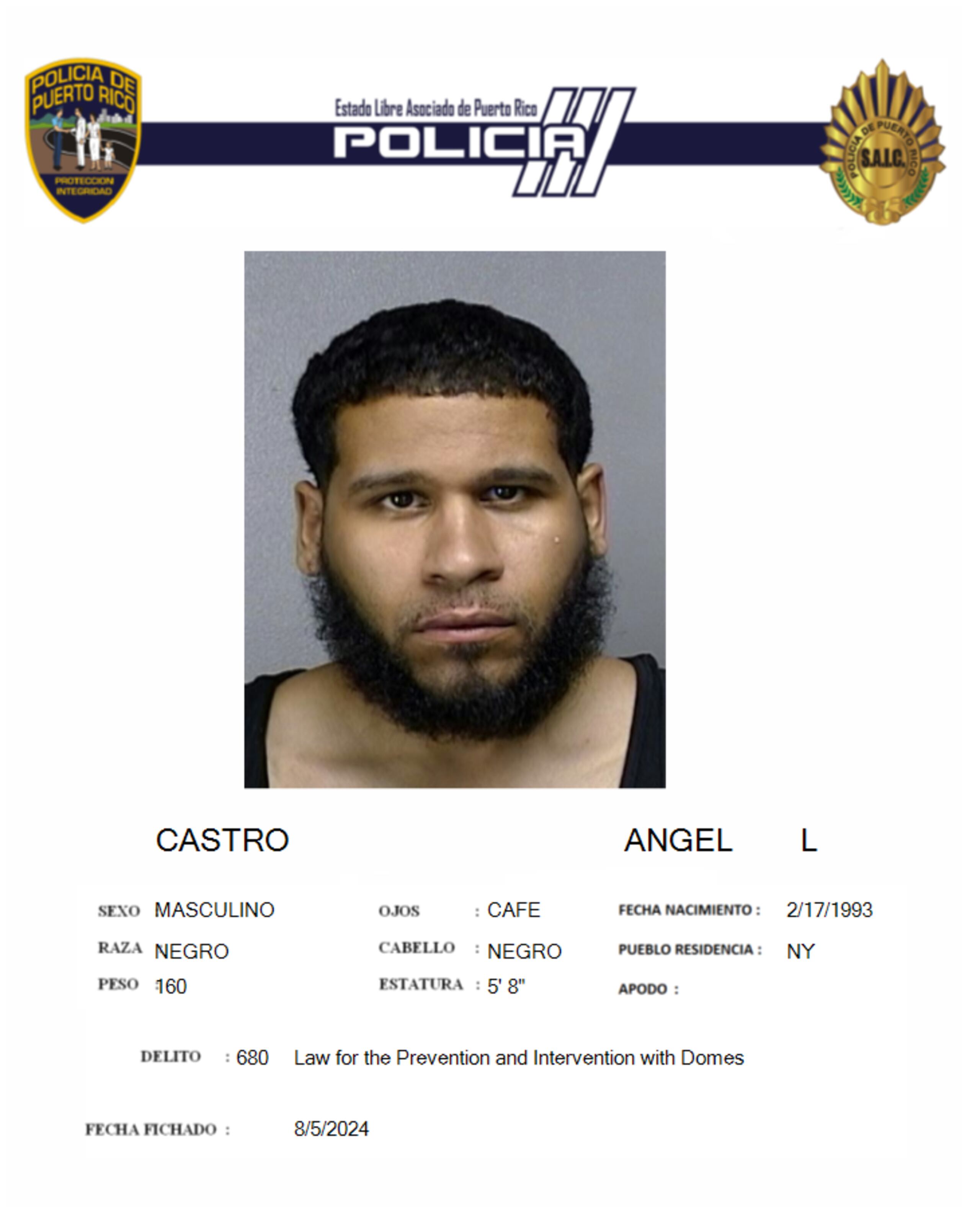Ángel L. Castro fue acusado por violencia doméstica.