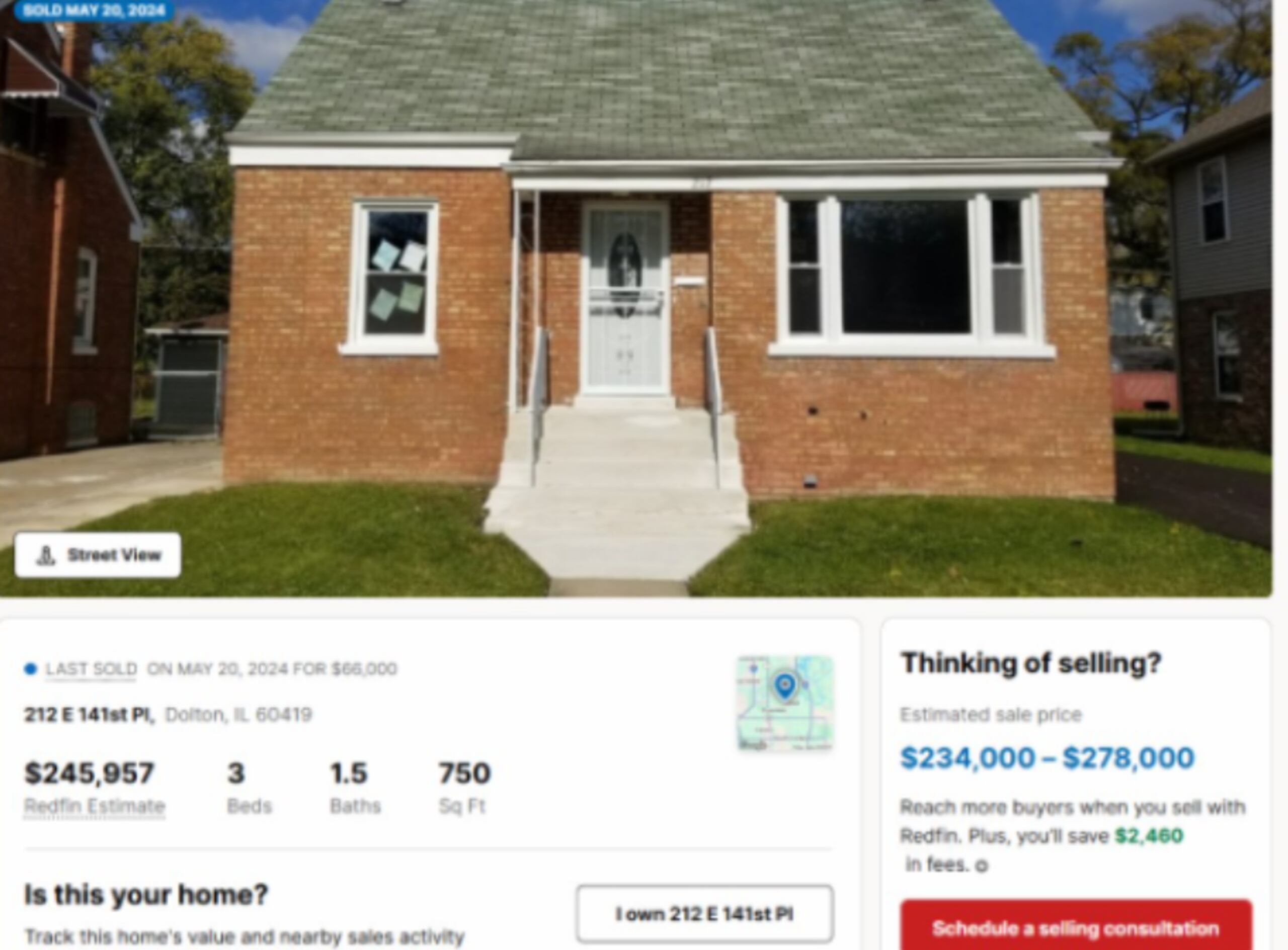 Anuncio de venta de la casa donde vivió en la infancia el papa León XIV