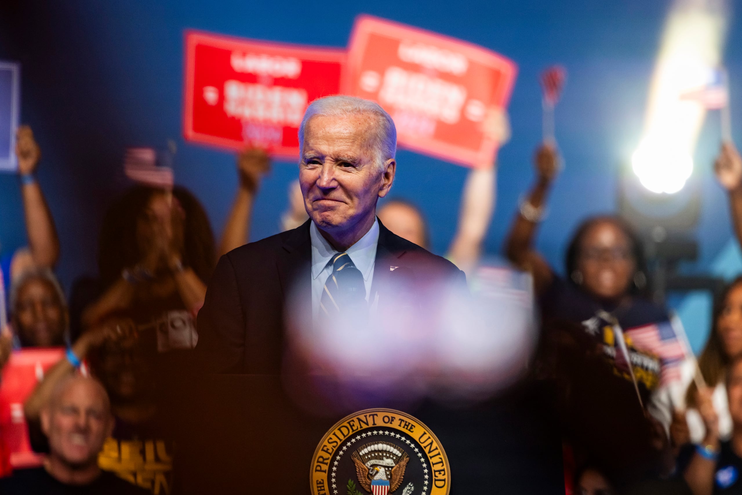 El primer mítin de Biden se celebró ante más de 1,000 sindicalistas en Filadelfia.