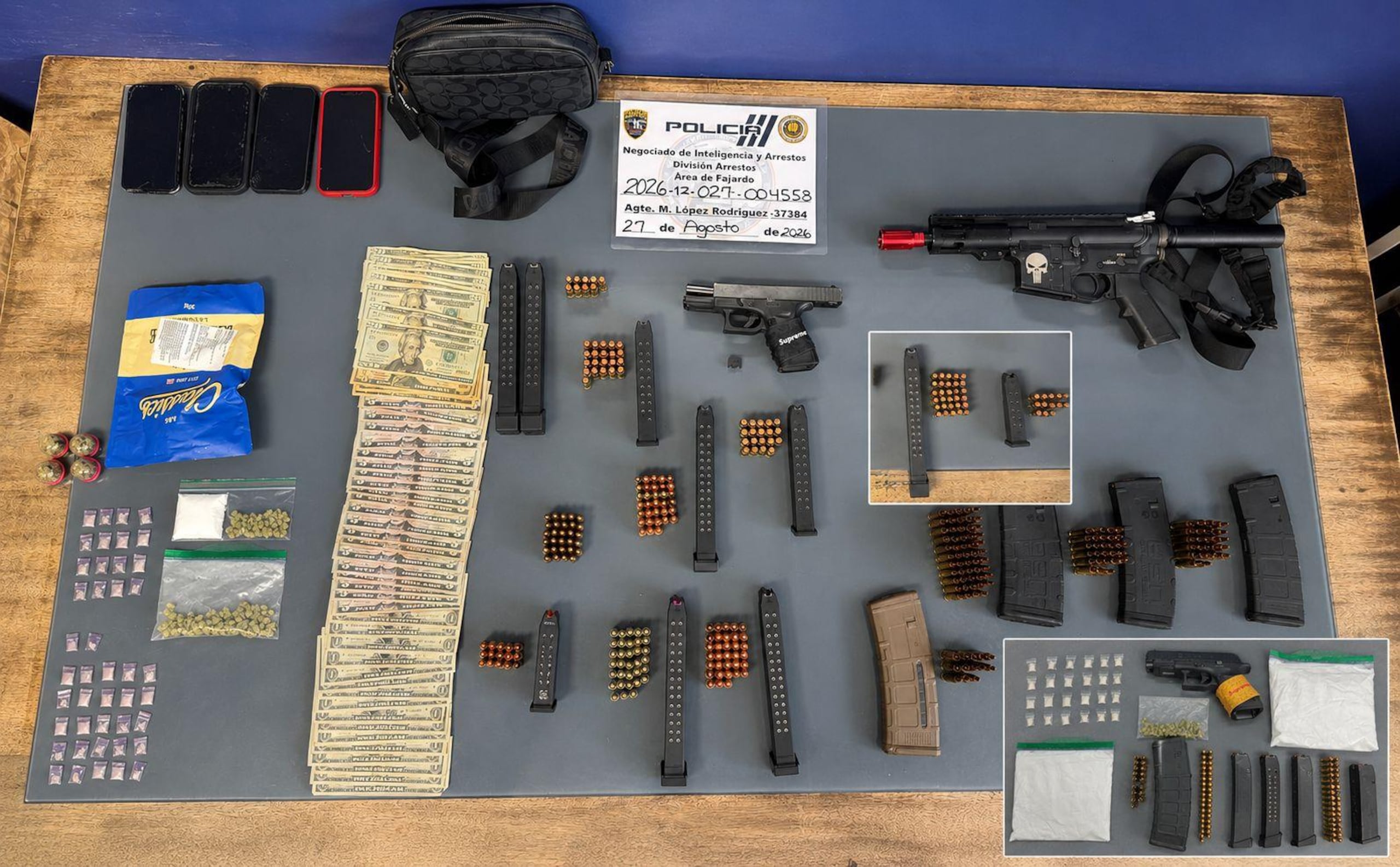 Resultados de un allanamiento diligenciado por la División de Inteligencia y Arrestos de Fajardo, en el barrio Quebrada Vueltas.