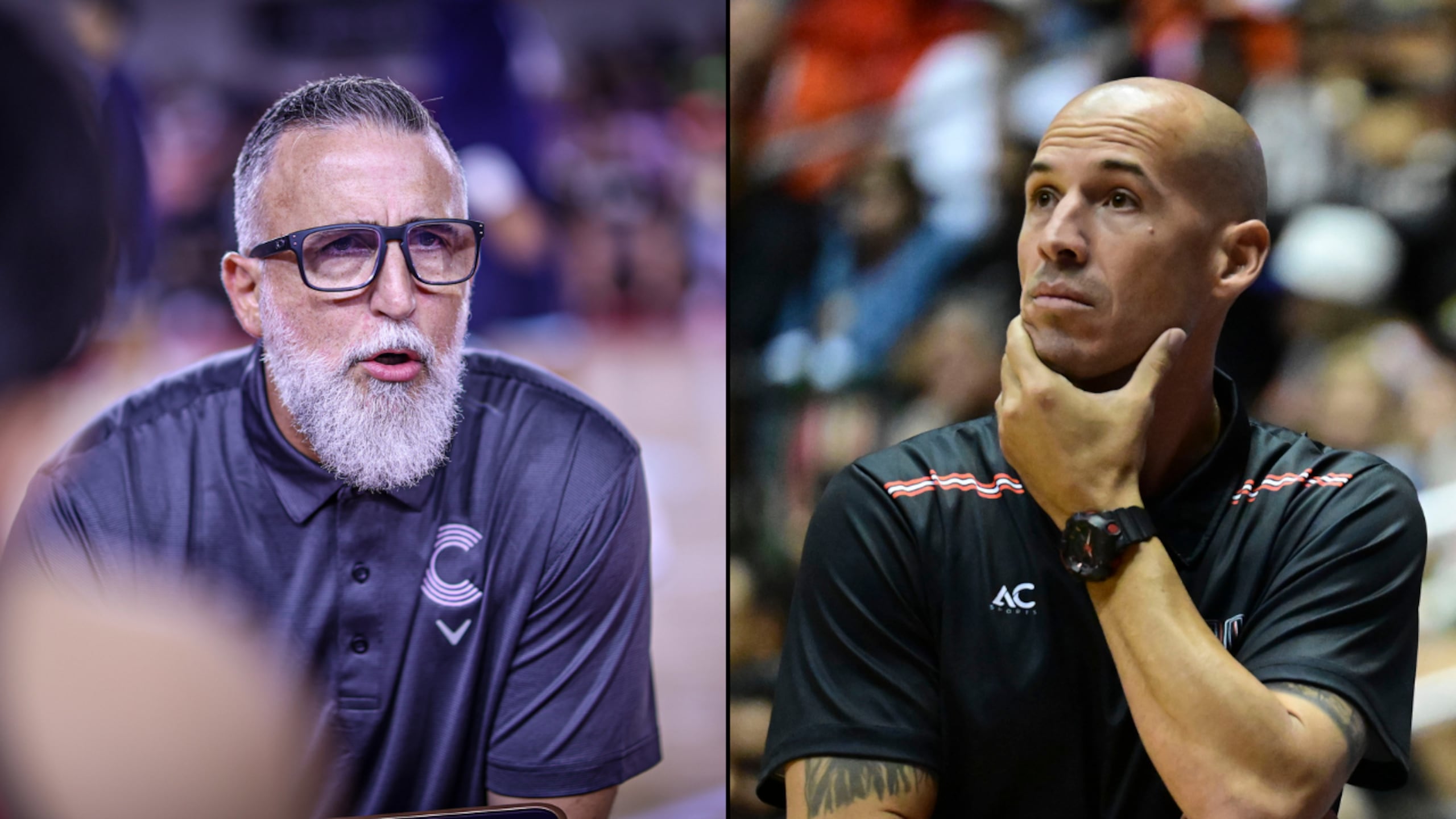Wilhelmus Caanen, dirigente de los Criollos de Caguas (izquierda), y Carlos Rivera, dirigente de los Leones de Ponce. (Suministrada BSN y Carlos Rivera Giusti)
