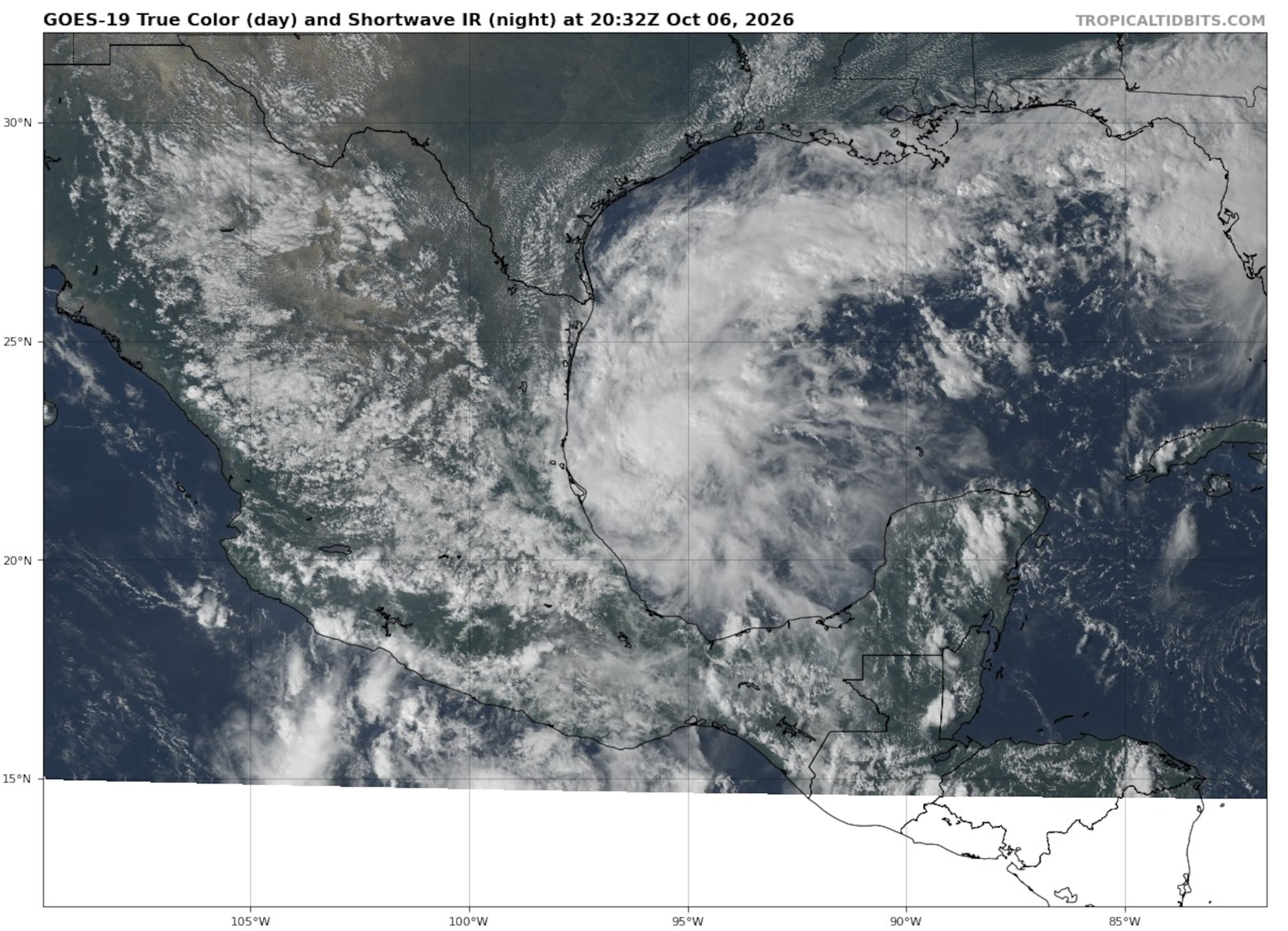 Depresión tropical nueve en el Golfo de México. (NOAA)