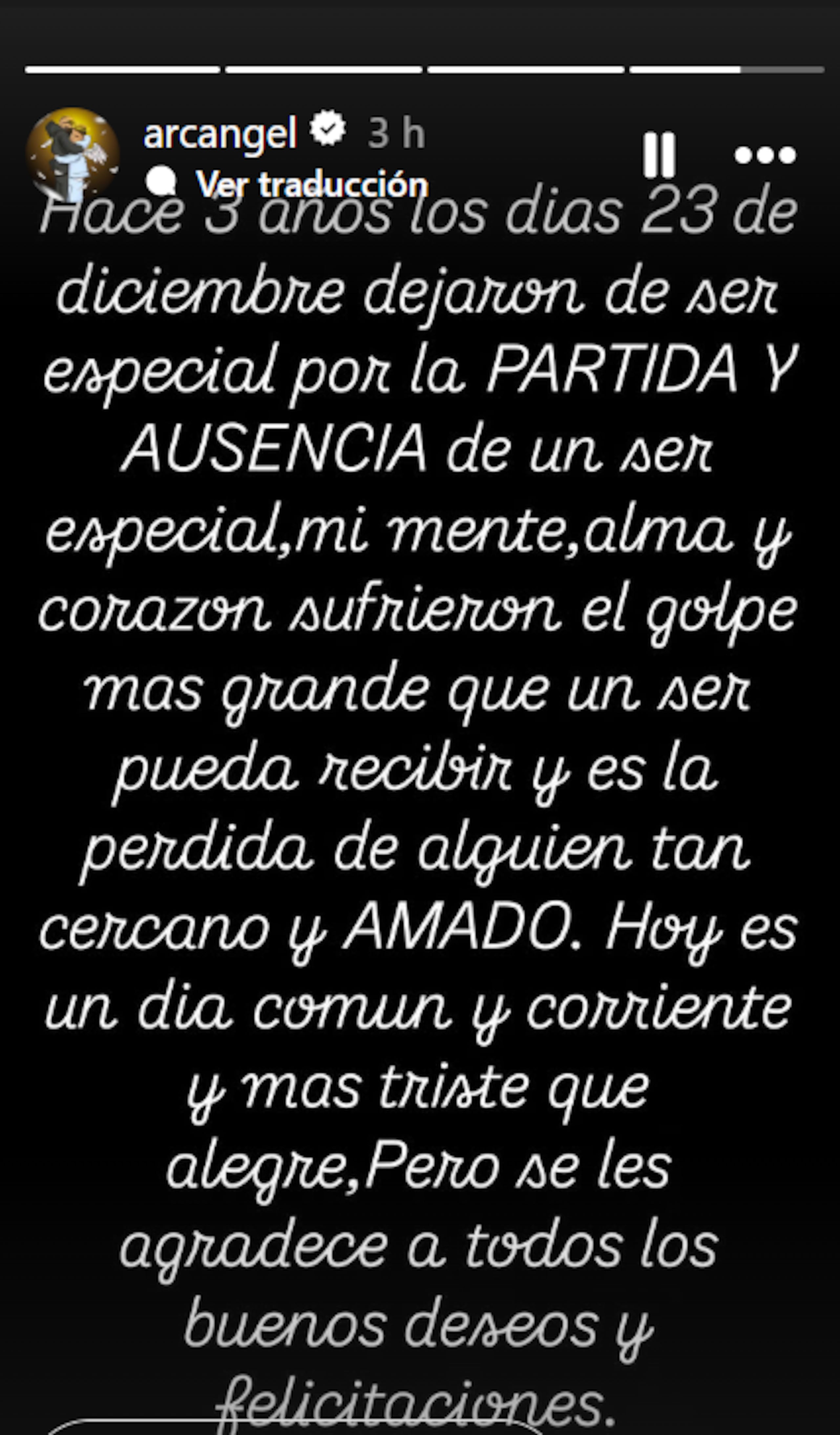 Mensaje de cumpleaños de Arcángel