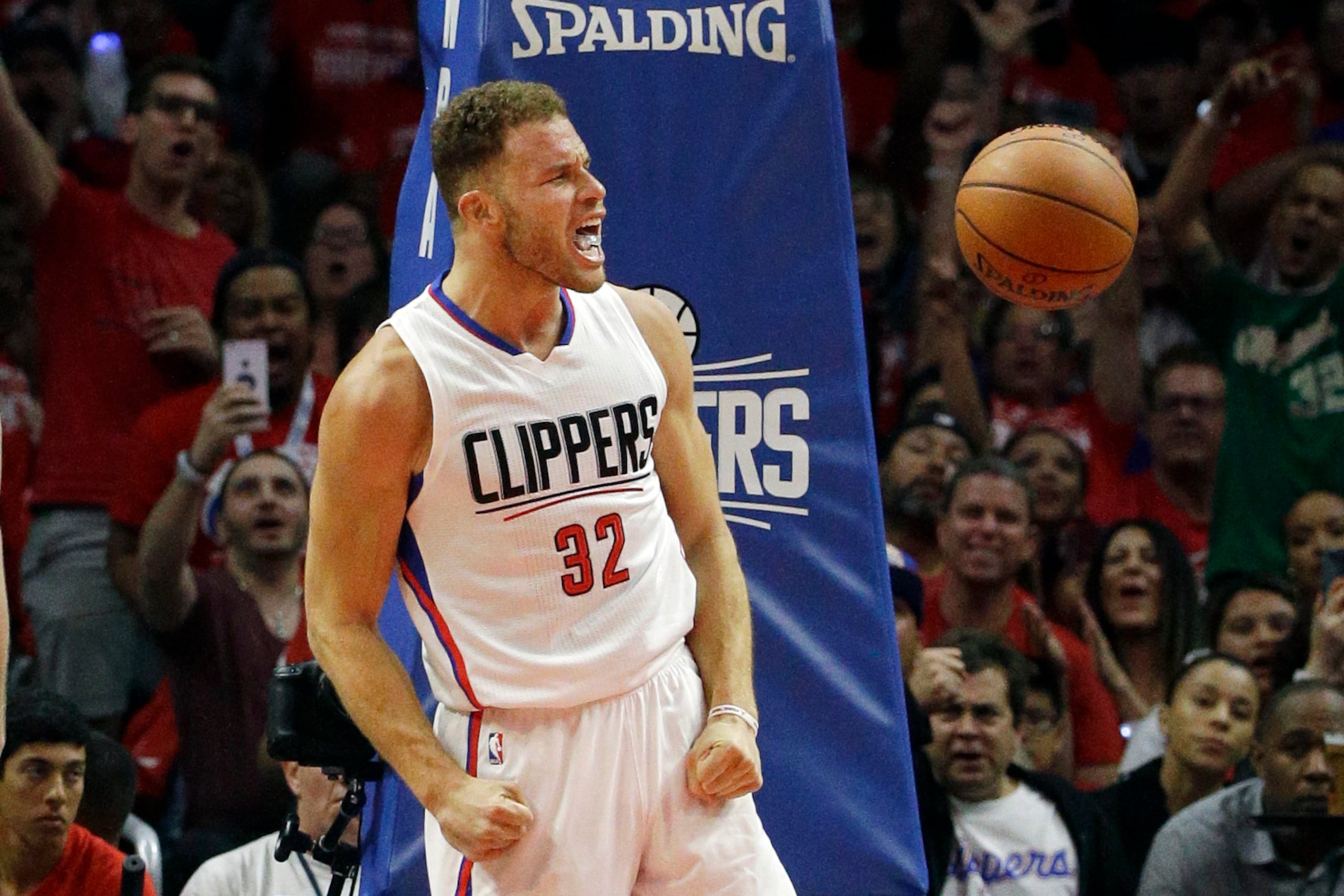 Blake Griffin en uniforme de los Clippers de Los Ángeles en 2016.