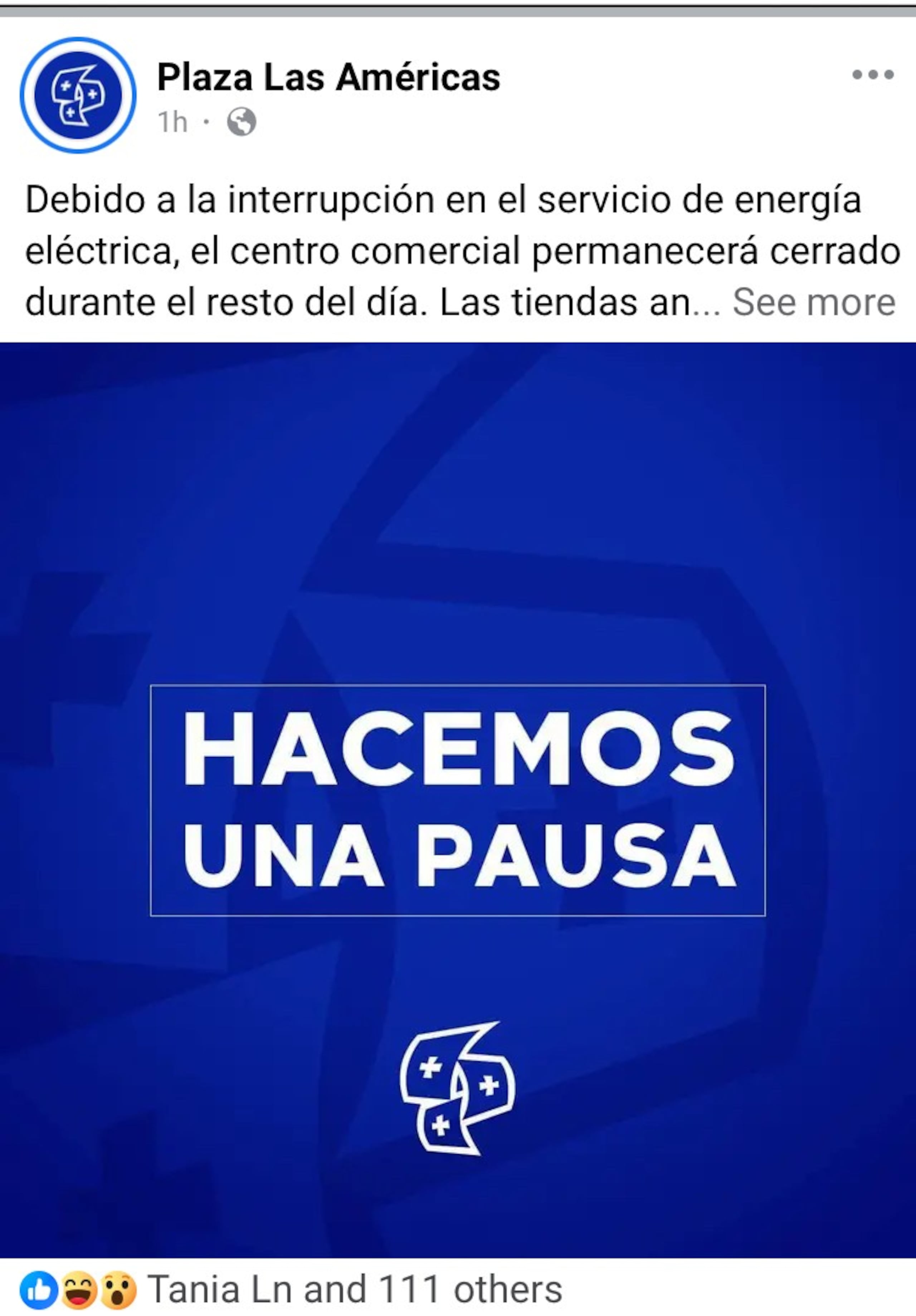 Plaza las Américas cierre por apagón
