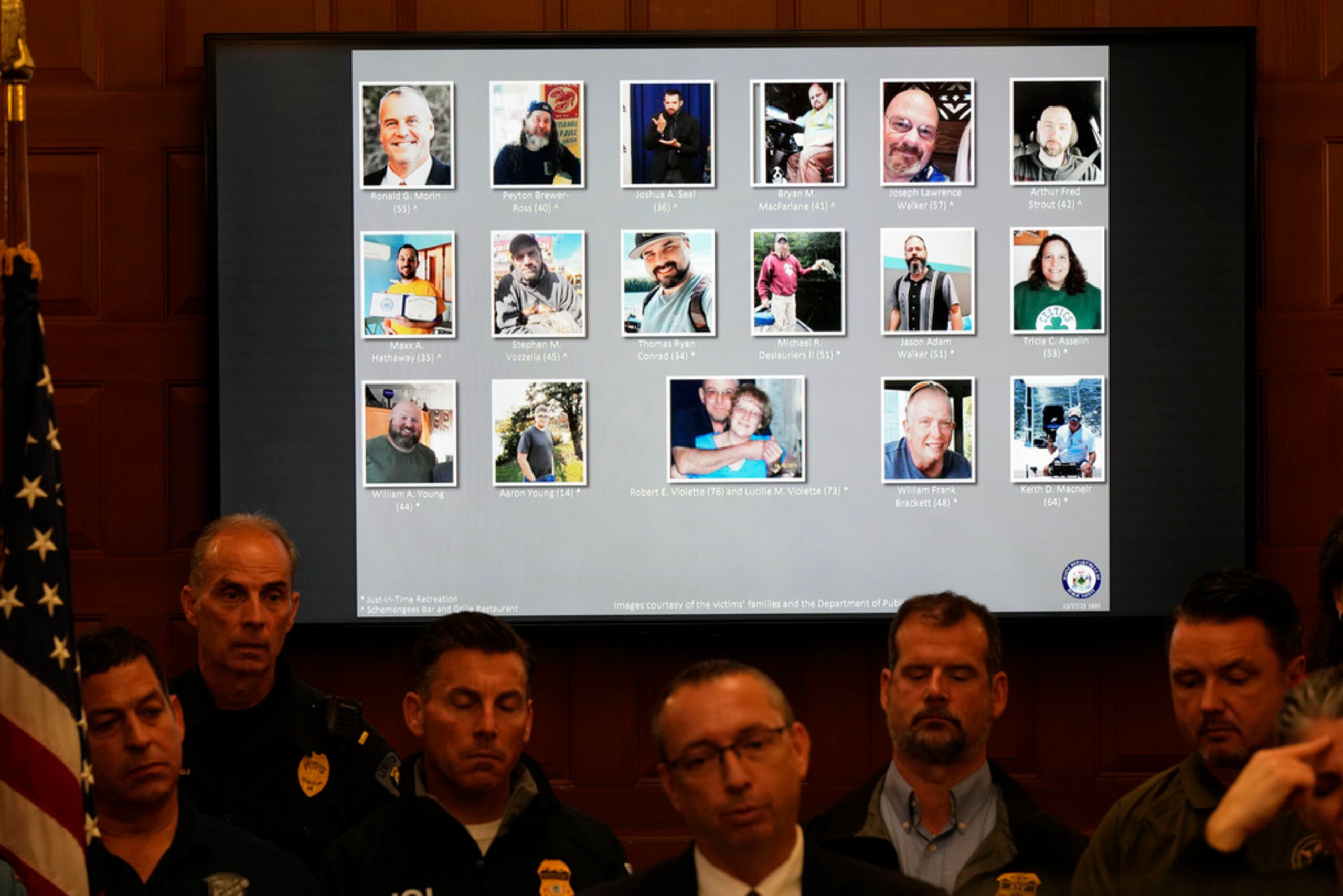 Mike Sauschuck, comisario del departamento de seguridad pública de Maine, fue el encargado de hacer públicos los nombres de los fallecidos en una rueda de prensa en la que se publicaron fotografías de las víctimas que fueron “aprobadas por sus familias”.