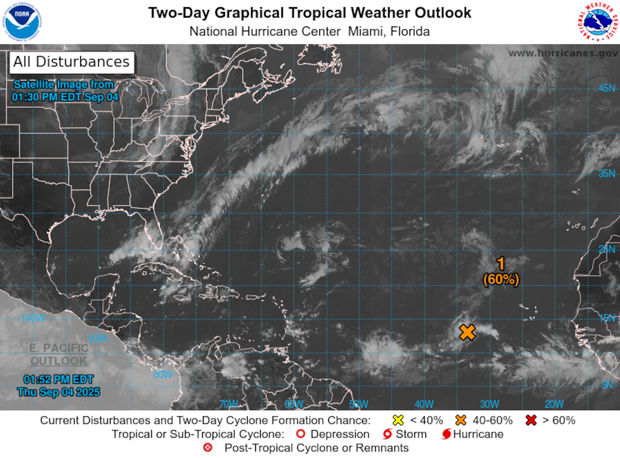 La onda tropical presenta un 90% de probabilidad de convertirse en ciclón en los próximos siete días, y un 60% de desarrollo en las próximas 48 horas.
