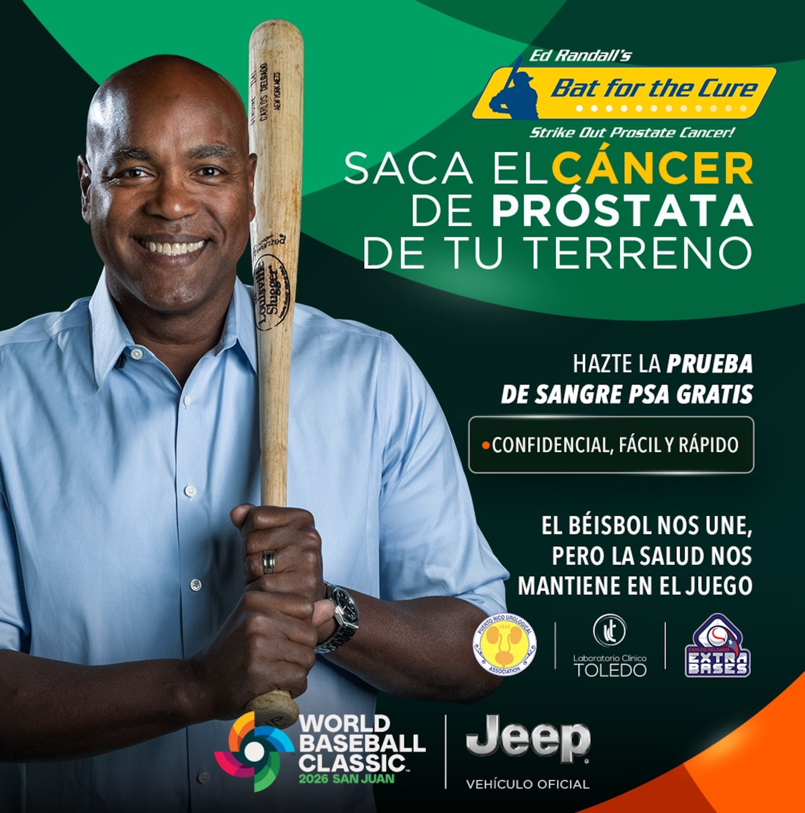 Carlos Delgado exhorta a los hombres mayores de 40 años a que aprovechen esta oportunidad gratuita durante el torneo.