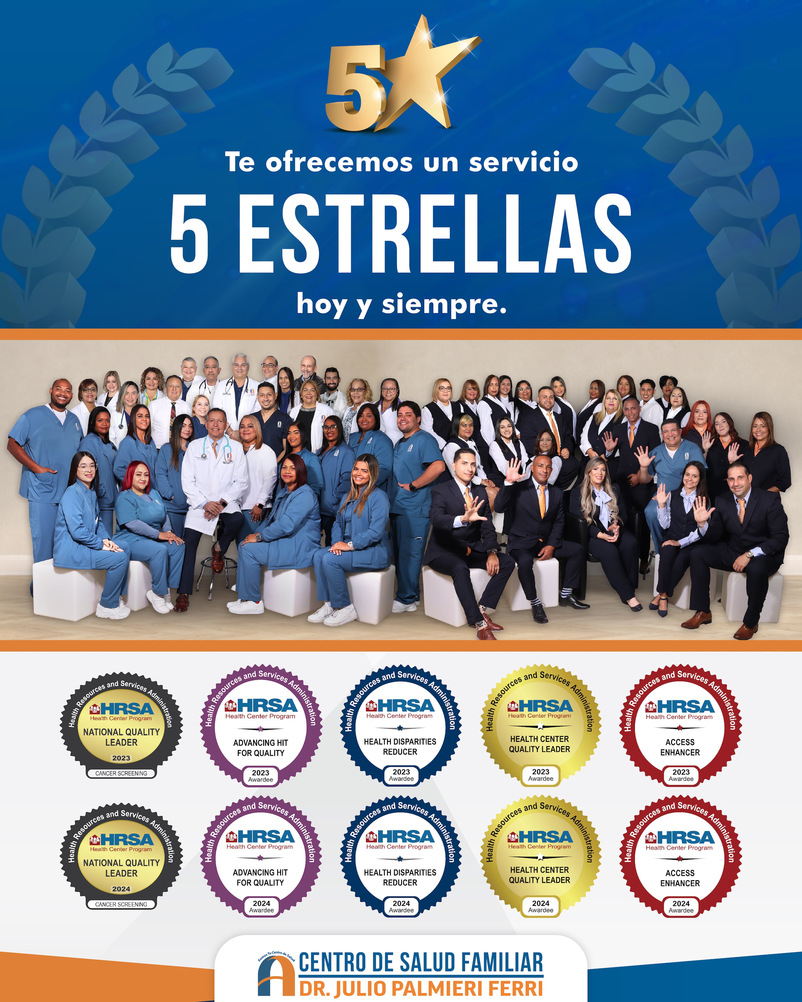 El Centro de Salud Familiar Dr. Julio Palmieri Ferri, Inc. ha sido reconocido en diversas facetas, gracias al compromiso de su equipo de profesionales.