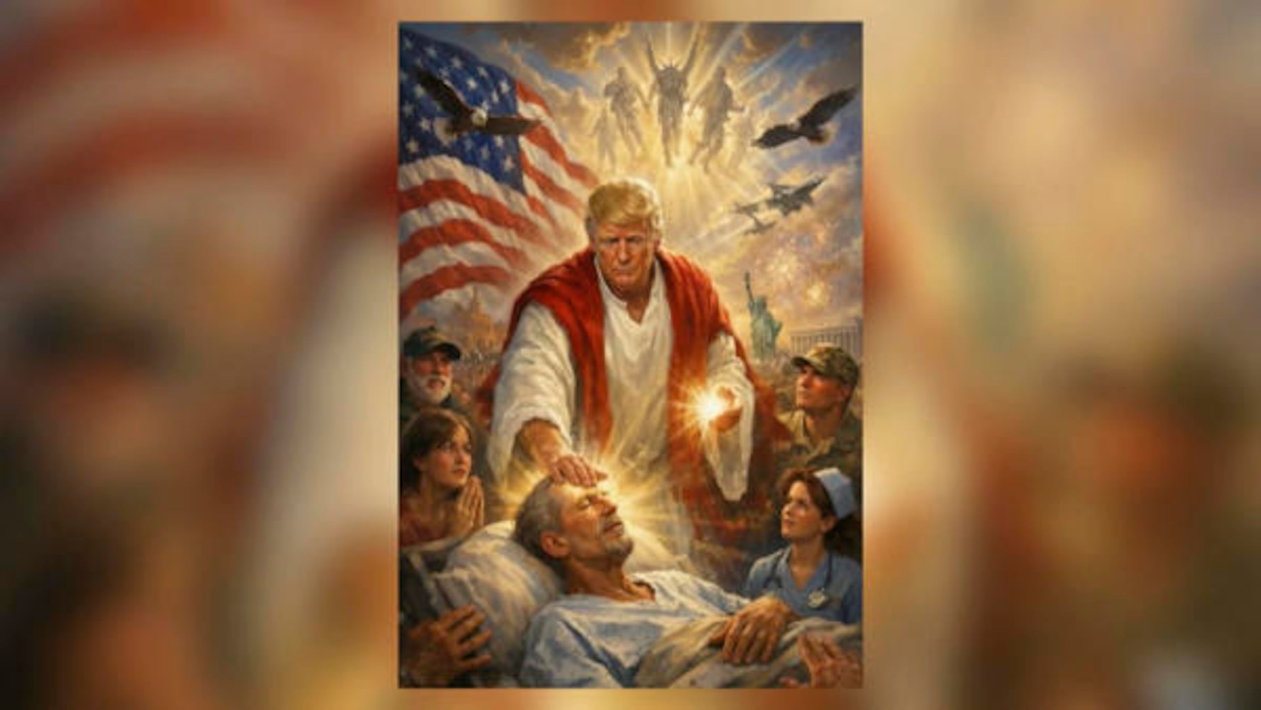El presidente de Estados Unidos, Donald Trump, ha publicado en la noche del domingo una imagen que parece ser creada por inteligencia artificial en la que se muestra encarnando a la figura de Jesucristo.