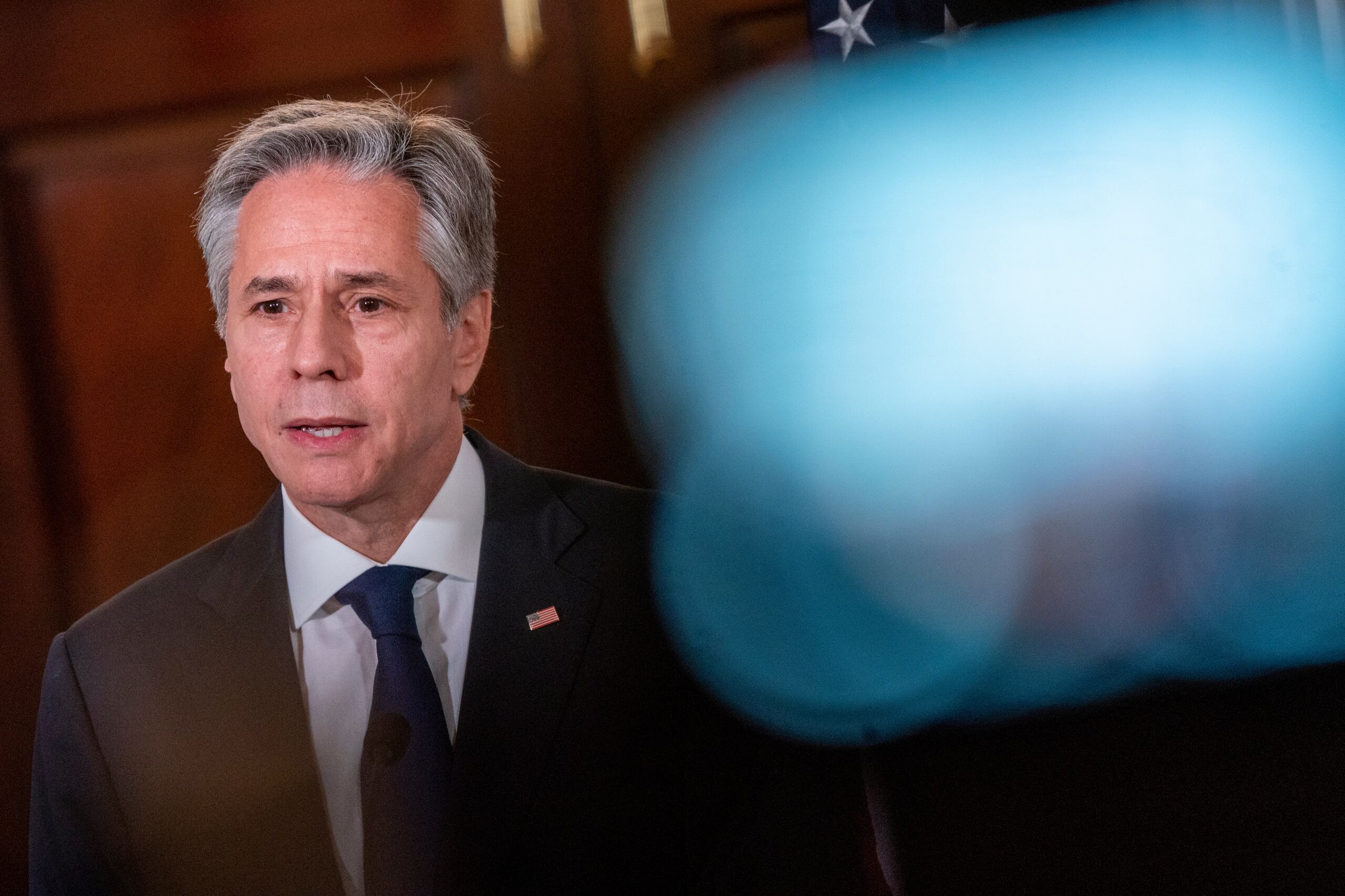 "Estados Unidos y sus aliados están unidos en su apoyo a Ucrania frente a una guerra no provocada, injustificada e ilegal de Rusia", comentó el secretario de Estado de Estados Unidos, Antony Blinken. (EFE/EPA/SHAWN THEW)